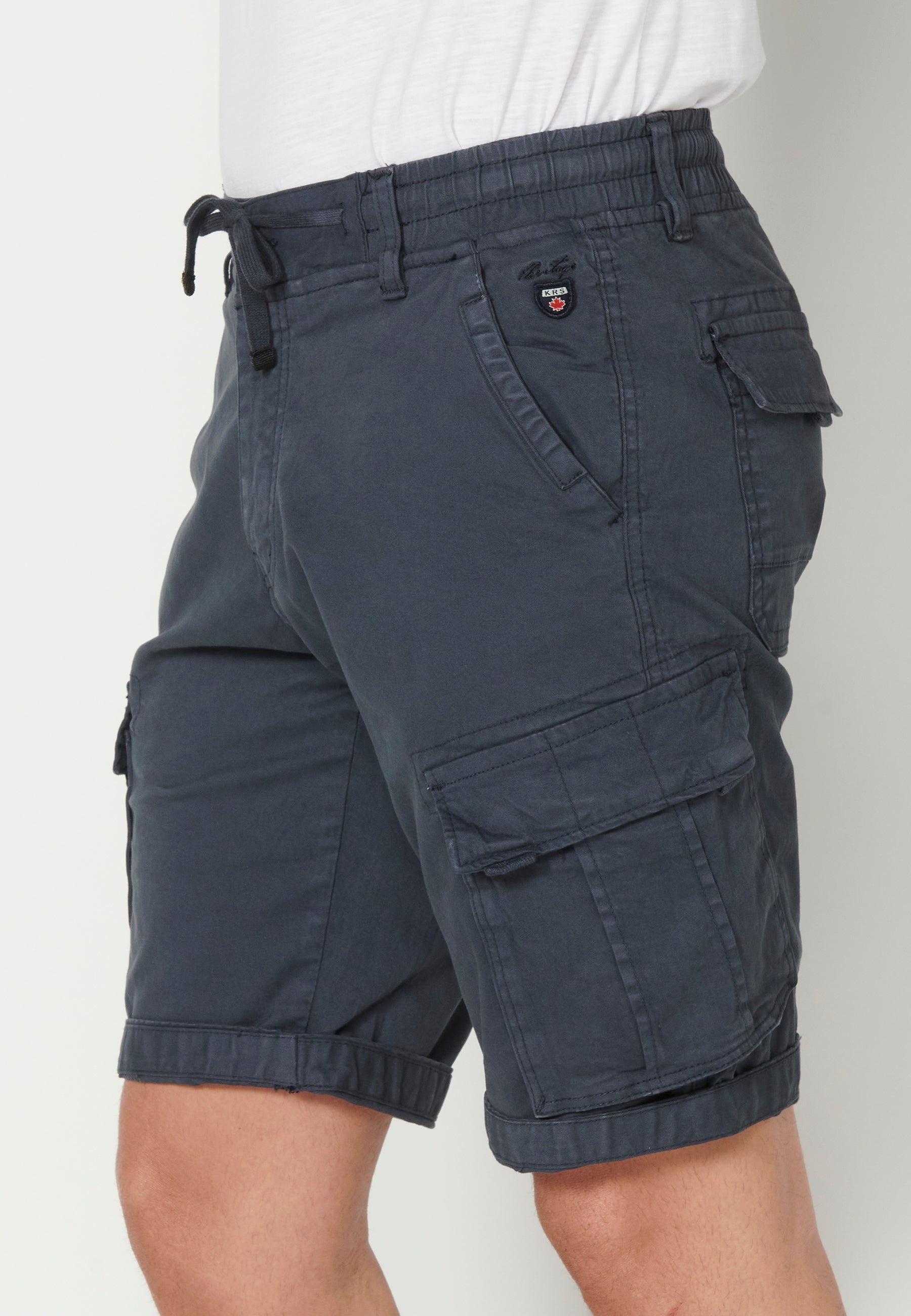 Bermuda Cargo Hombre Acabado Vuelta 6 Bolsillos – Koroshi 2311PS12
