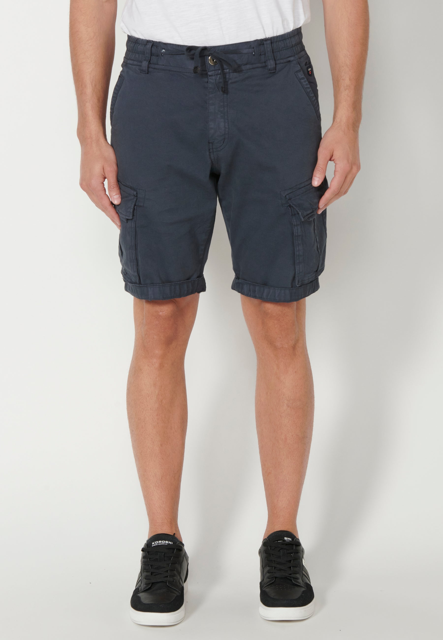 Bermuda Cargo Hombre Acabado Vuelta 6 Bolsillos – Koroshi 2311PS12