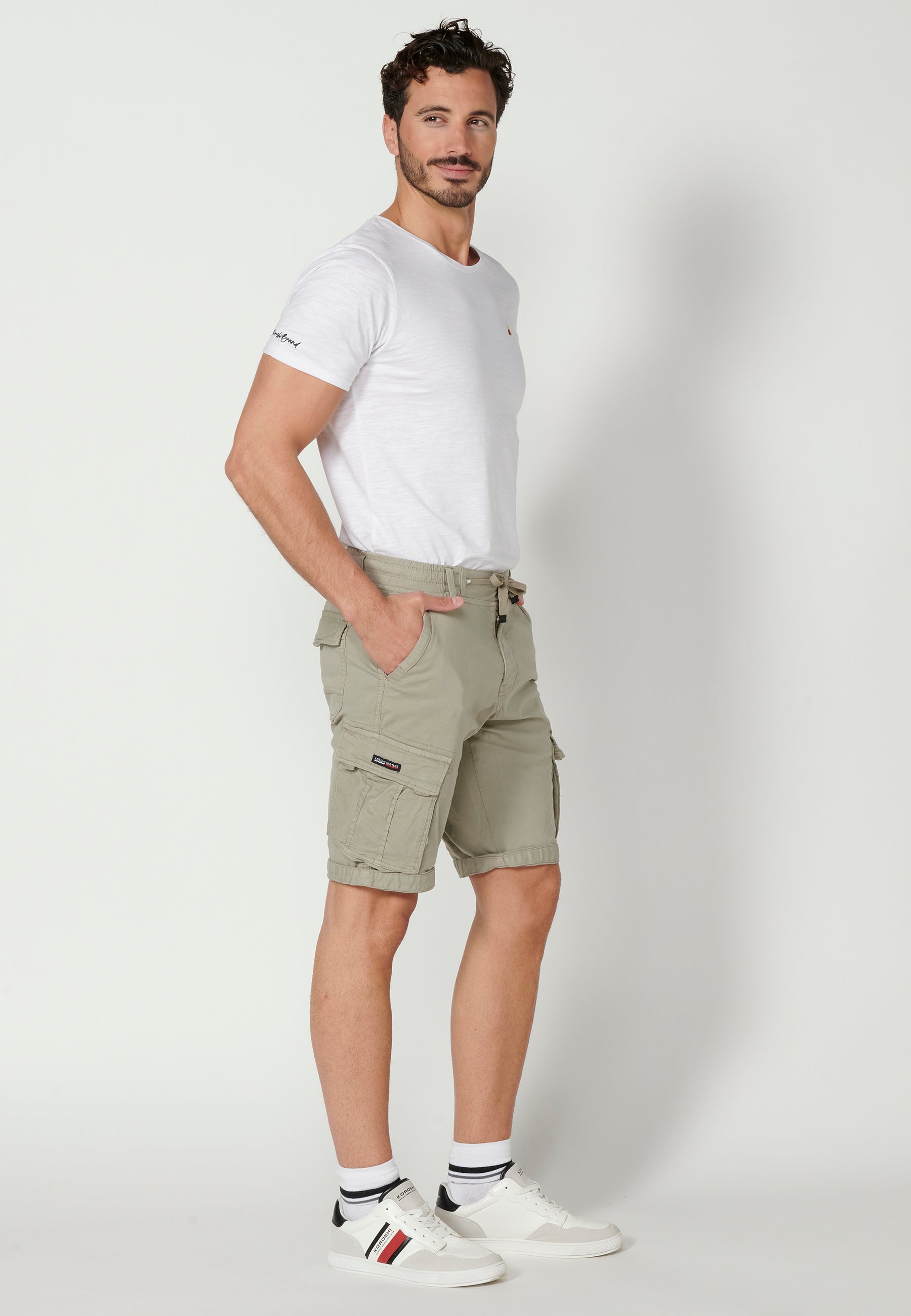 Bermuda Cargo Hombre Acabado Vuelta 6 Bolsillos – Koroshi 2311PS12
