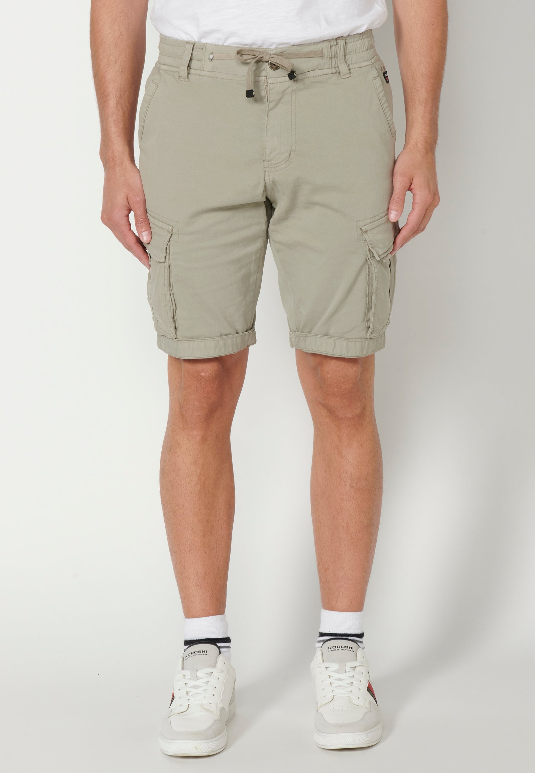 Bermuda Cargo Hombre Acabado Vuelta 6 Bolsillos – Koroshi 2311PS12