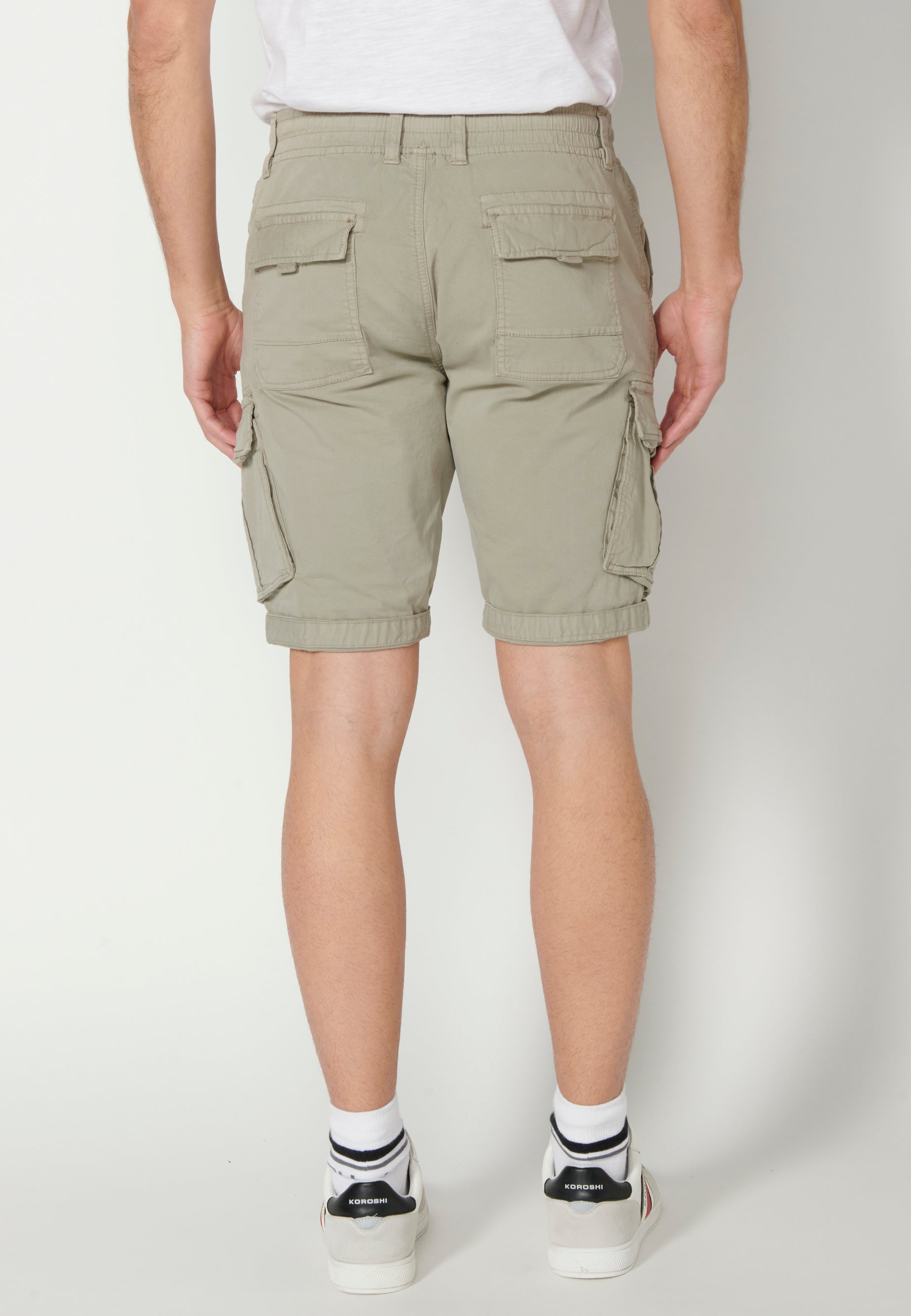 Bermuda Cargo Hombre Acabado Vuelta 6 Bolsillos – Koroshi 2311PS12