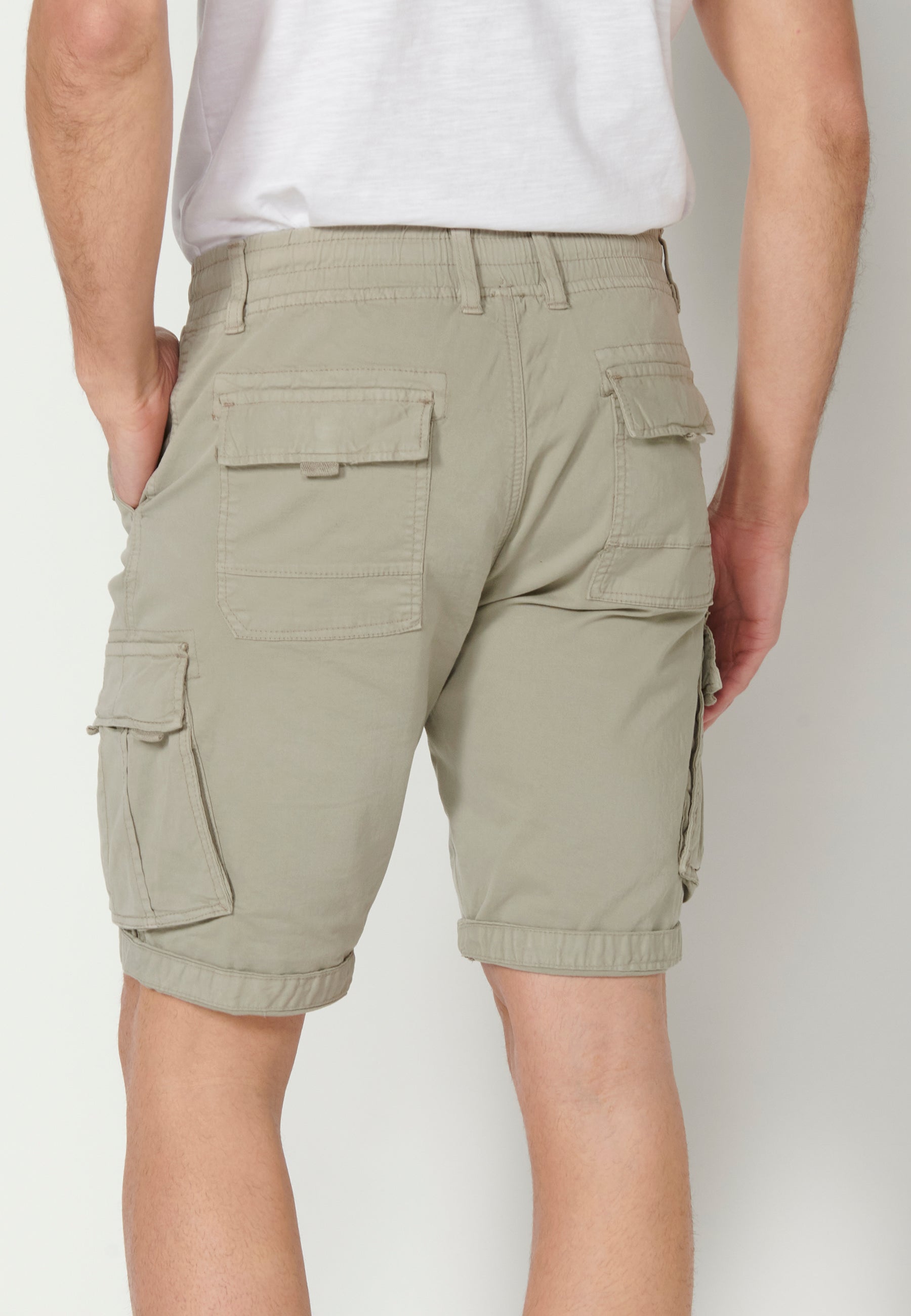 Bermuda Cargo Hombre Acabado Vuelta 6 Bolsillos – Koroshi 2311PS12