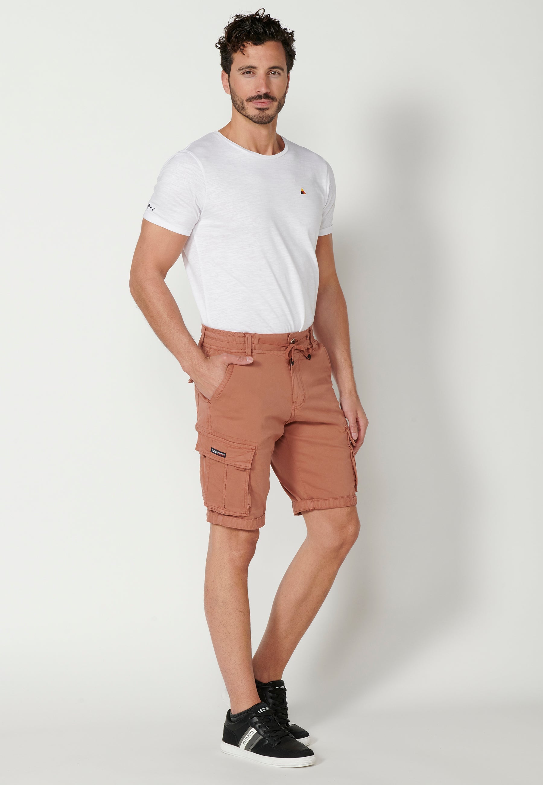 Bermuda Cargo Hombre Acabado Vuelta 6 Bolsillos – Koroshi 2311PS12
