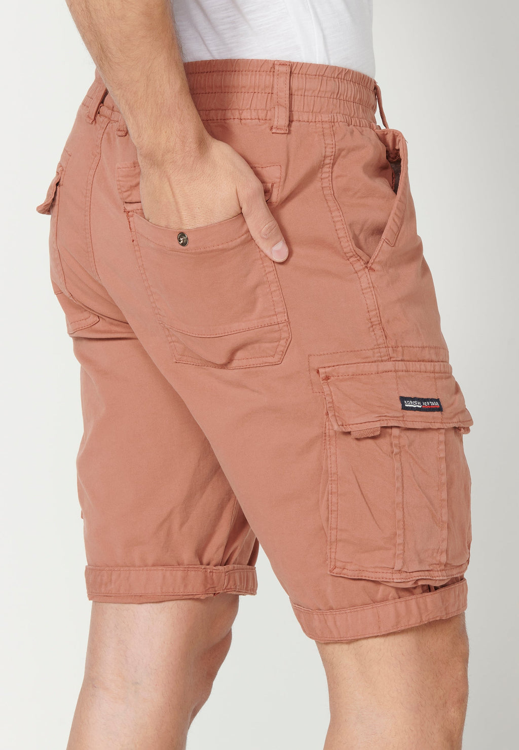 Bermuda Cargo Hombre Acabado Vuelta 6 Bolsillos – Koroshi 2311PS12