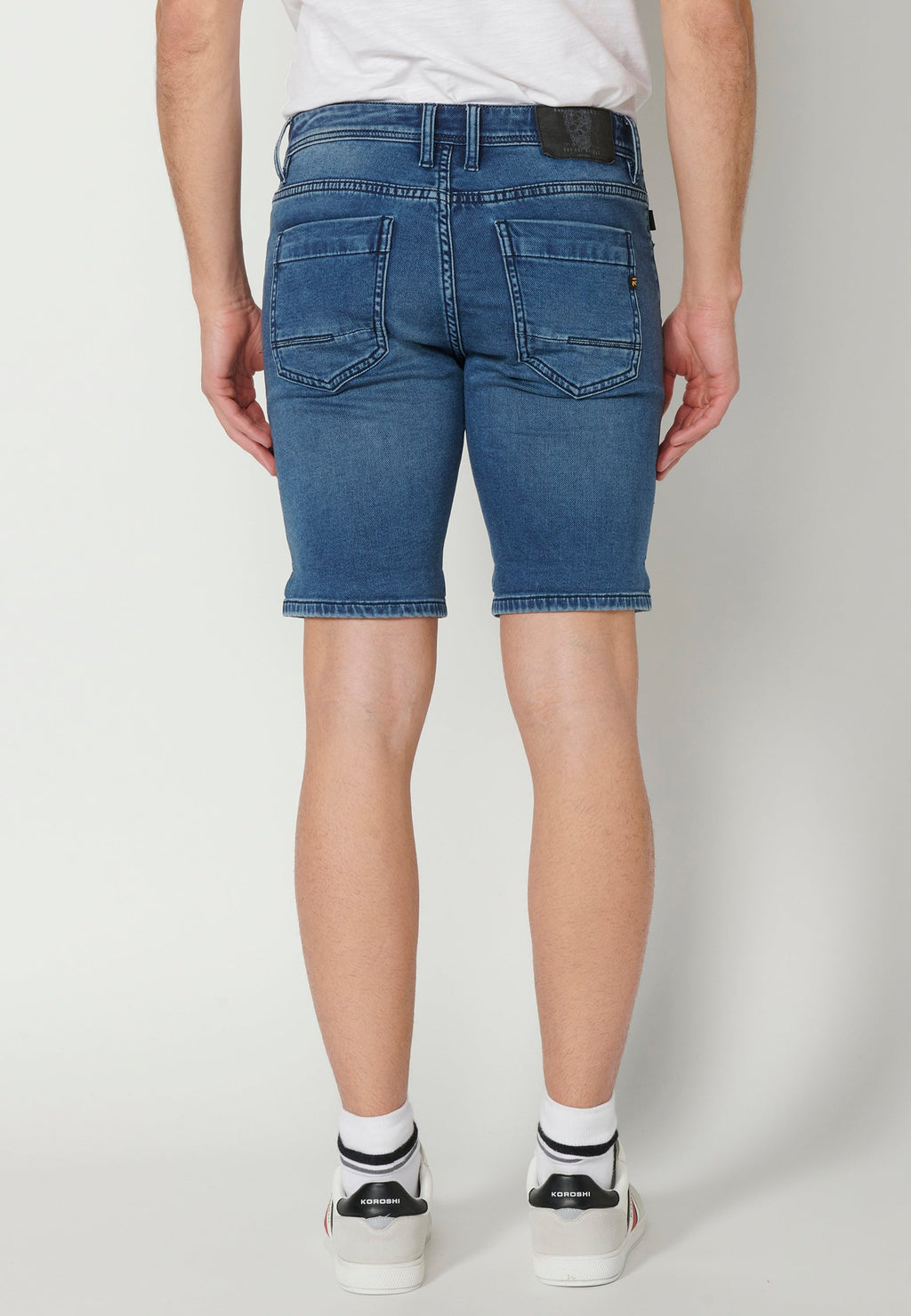 Bermuda Vaquera Hombre Stretch Acabado Vuelta – Koroshi Azul Medio