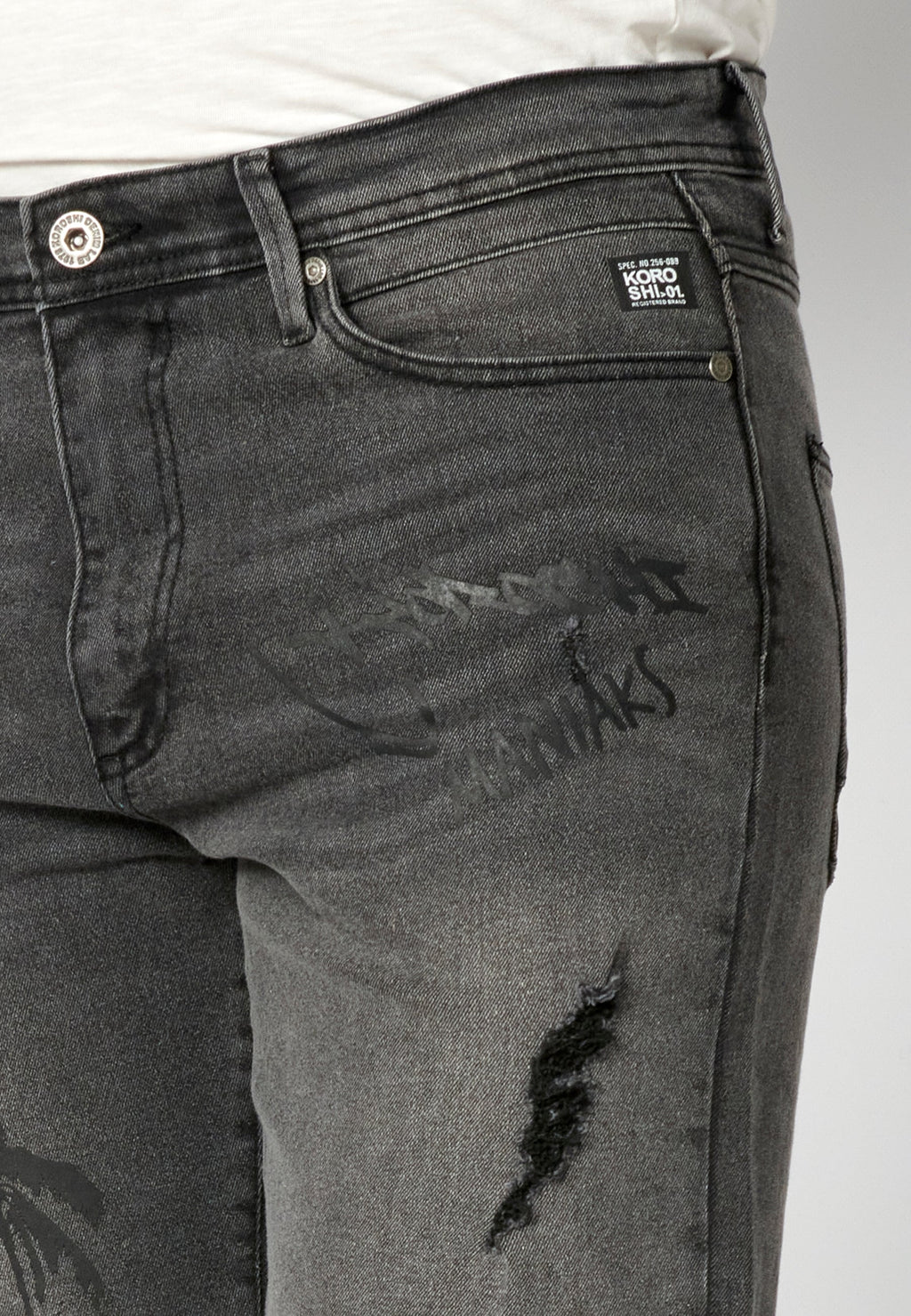 Bermuda Hombre Vaquera Estampado Palmeras – Koroshi Negro