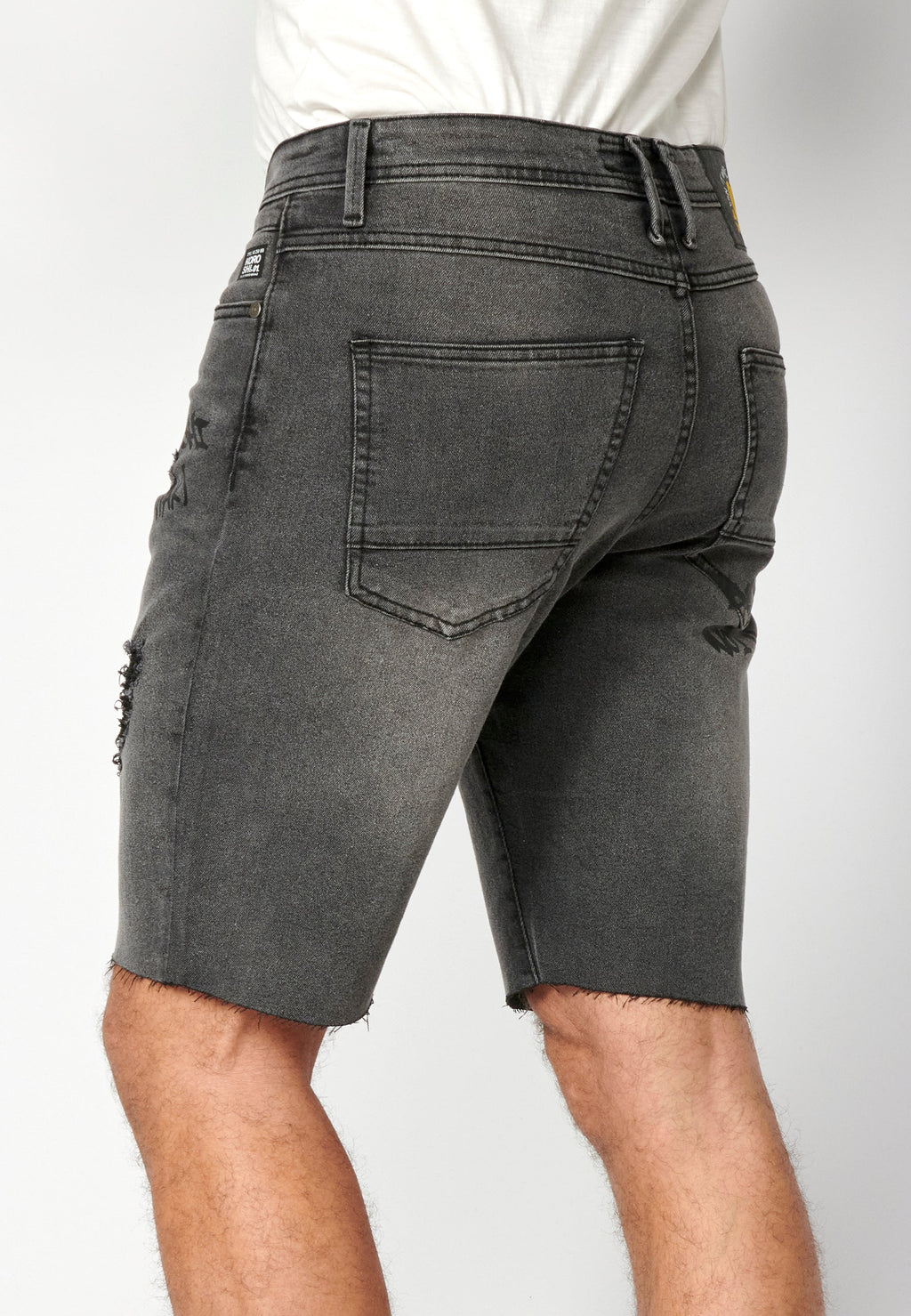 Bermuda Hombre Vaquera Estampado Palmeras – Koroshi Negro