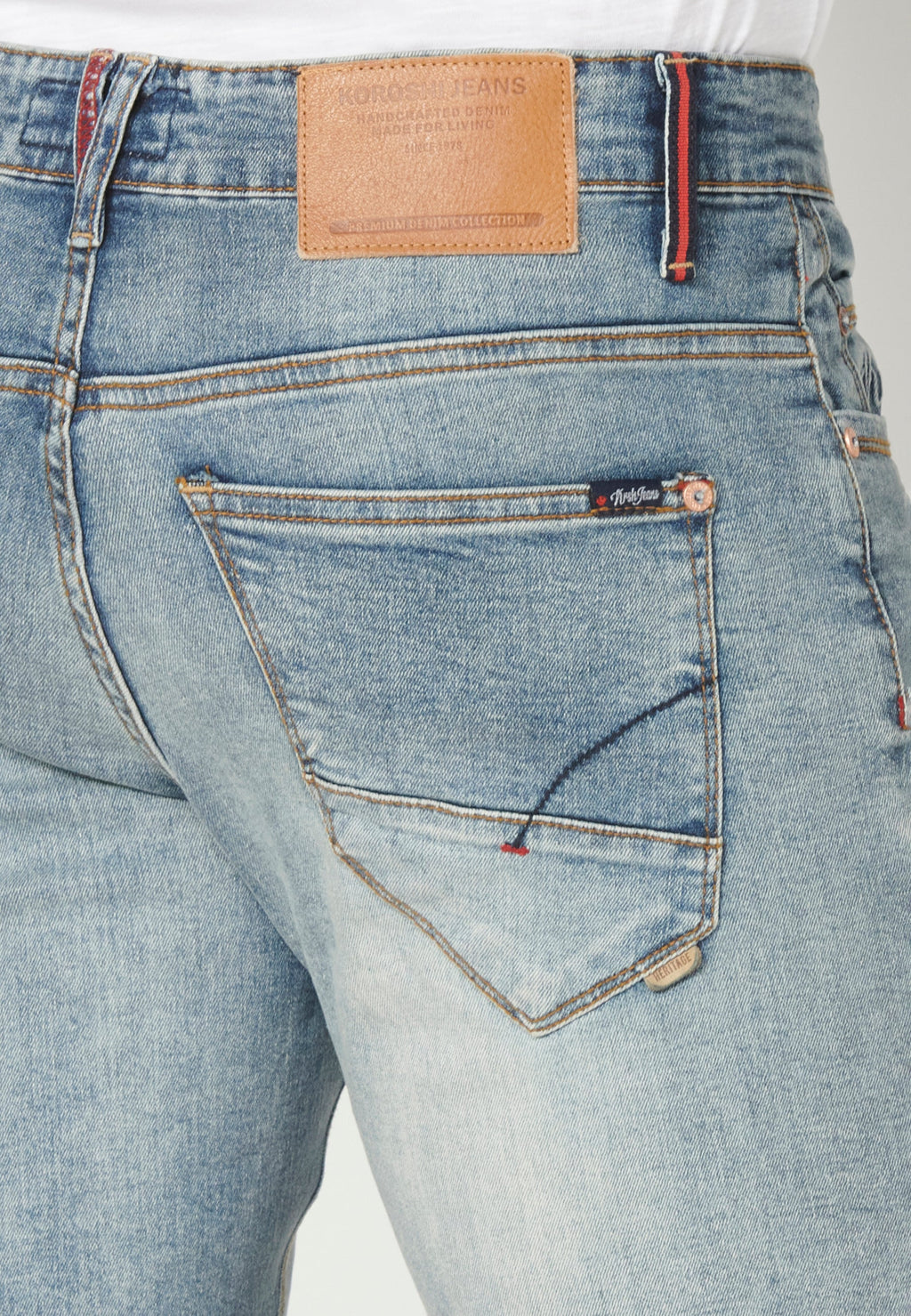 Bermuda Vaquera Hombre Stretch Acabado Vuelta – Koroshi Azul Claro