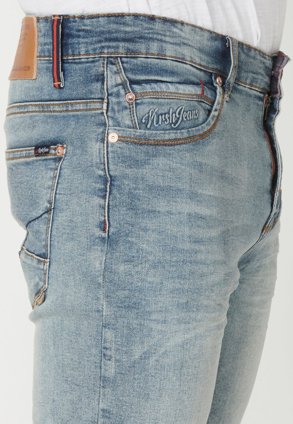 Bermuda Vaquera Hombre Stretch Acabado Vuelta – Koroshi Azul Claro