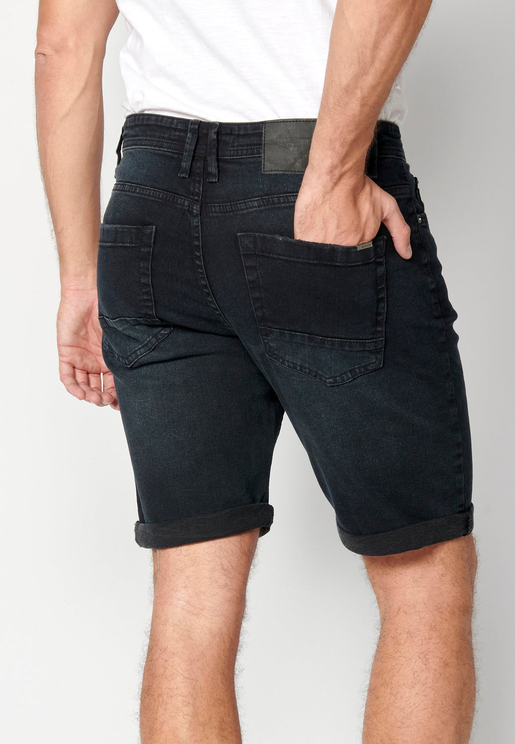Bermuda Vaquera Hombre Regular Efecto Lavado – Koroshi Azul Oscuro