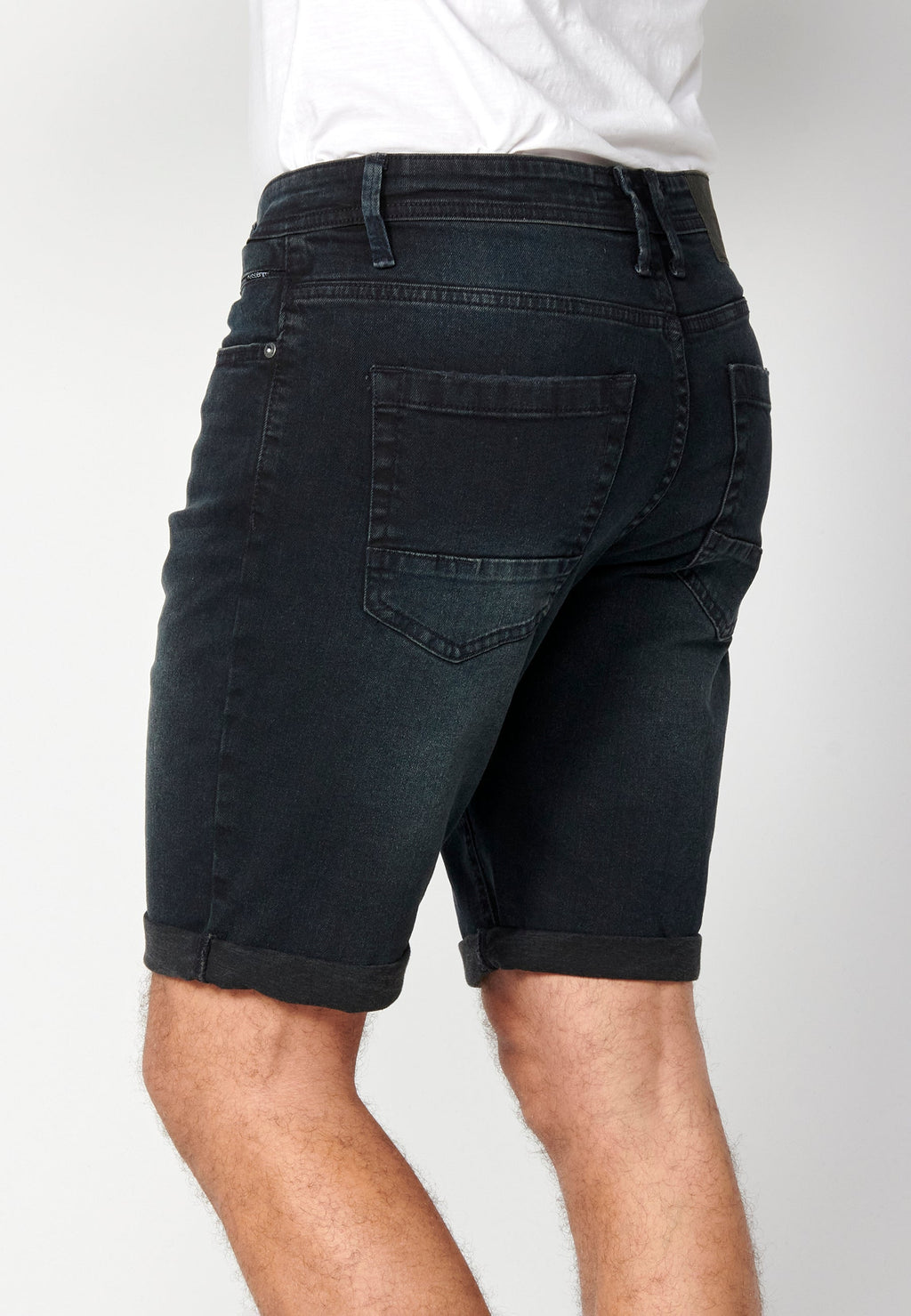 Bermuda Vaquera Hombre Regular Efecto Lavado – Koroshi Azul Oscuro