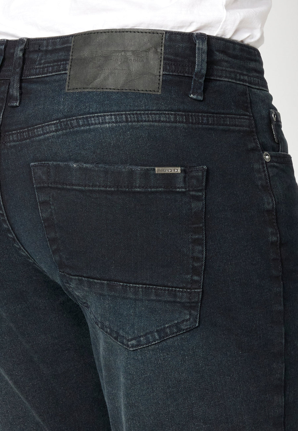 Bermuda Vaquera Hombre Regular Efecto Lavado – Koroshi Azul Oscuro