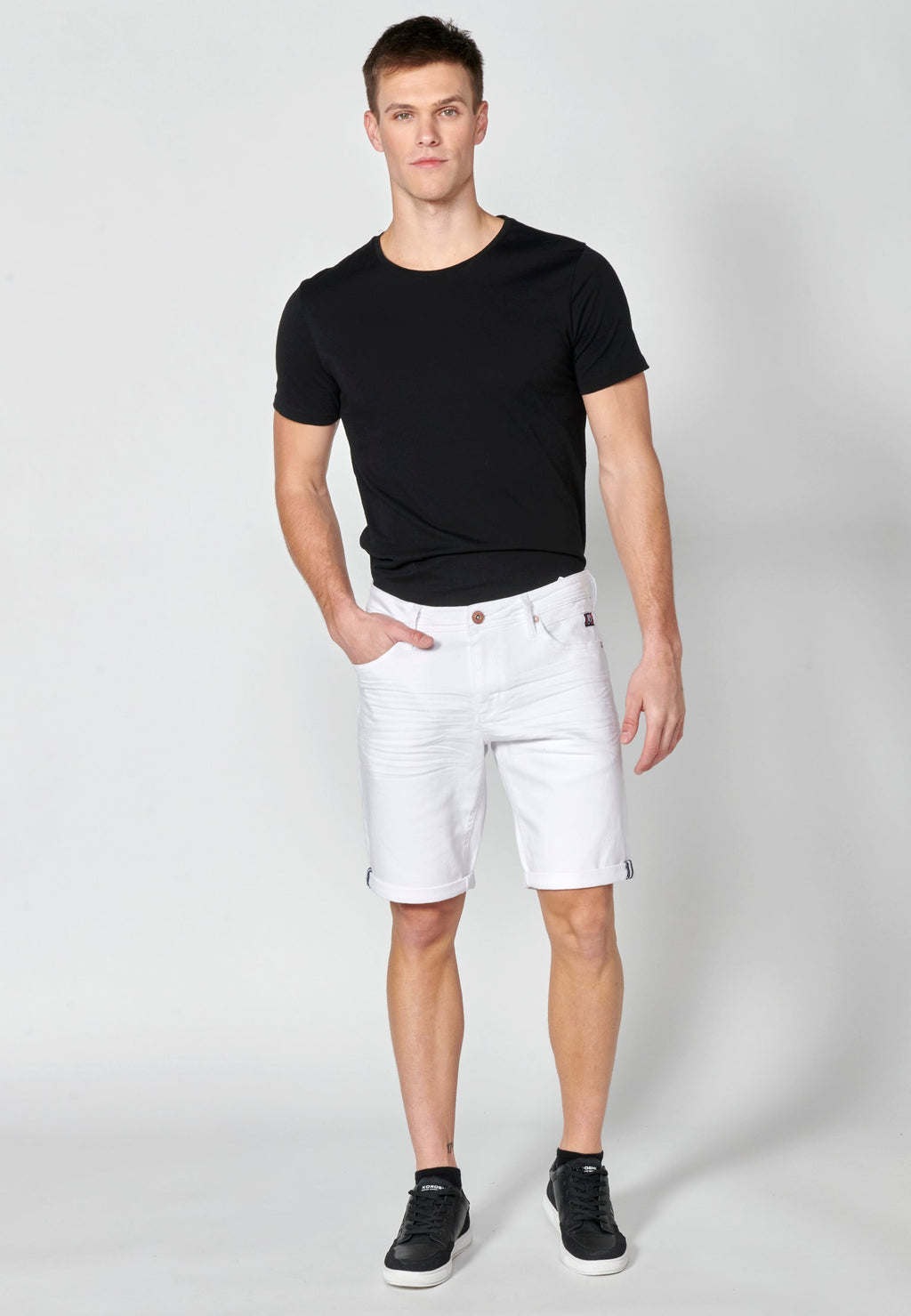 Bermuda Hombre Vaquera Stretch Denim Blanco – Koroshi 2311PS35