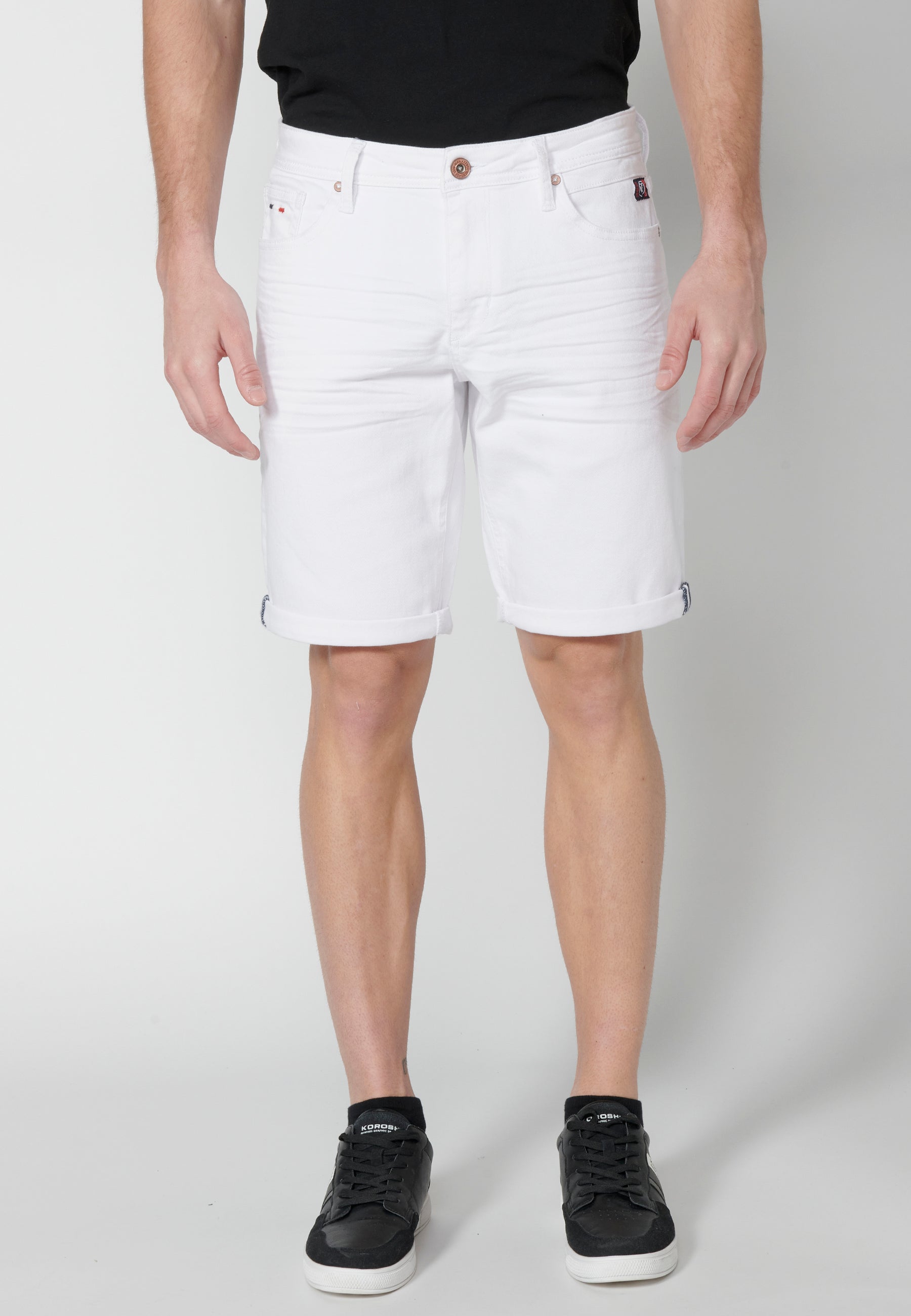 Bermuda Hombre Vaquera Stretch Denim Blanco – Koroshi 2311PS35