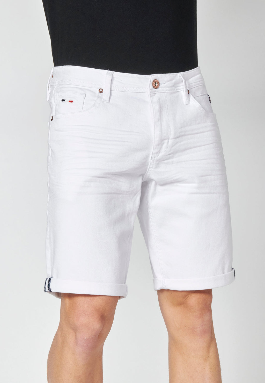Bermuda Hombre Vaquera Stretch Denim Blanco – Koroshi 2311PS35