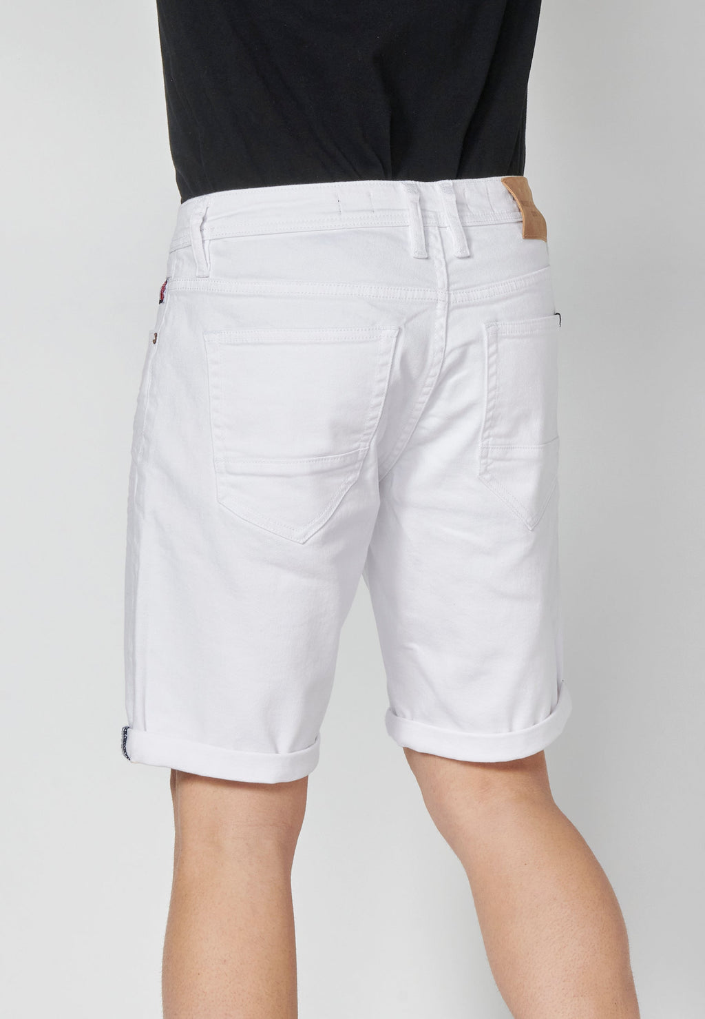 Bermuda Hombre Vaquera Stretch Denim Blanco – Koroshi 2311PS35