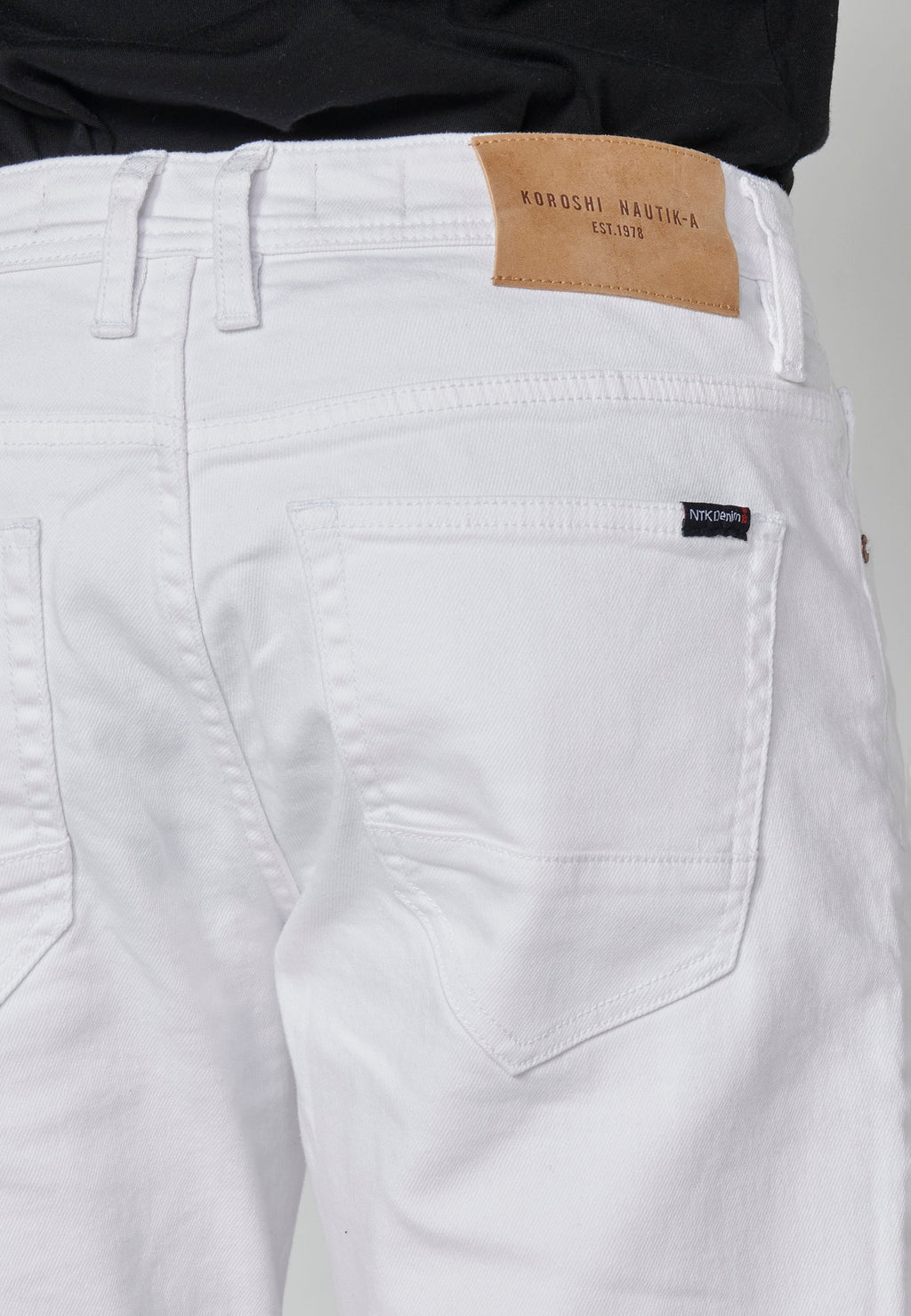 Bermuda Hombre Vaquera Stretch Denim Blanco – Koroshi 2311PS35