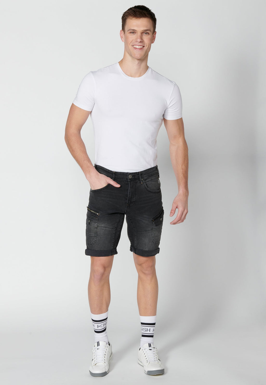 Bermuda Hombre Vaquera Stretch Black Denim – Koroshi