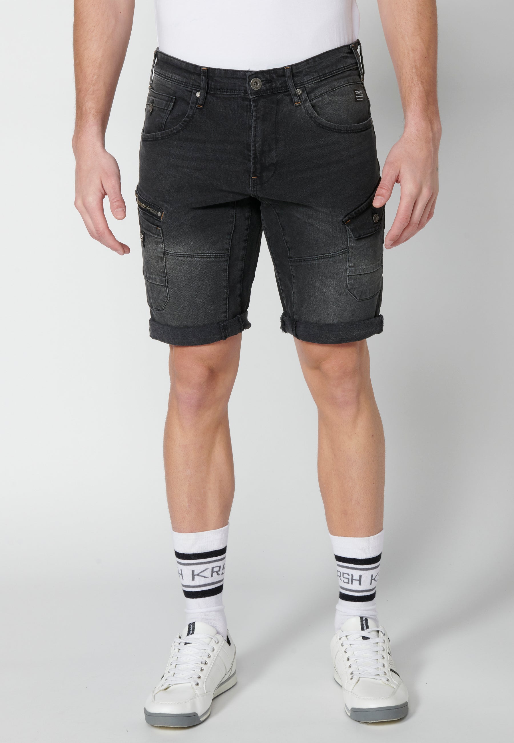 Bermuda Hombre Vaquera Stretch Black Denim – Koroshi