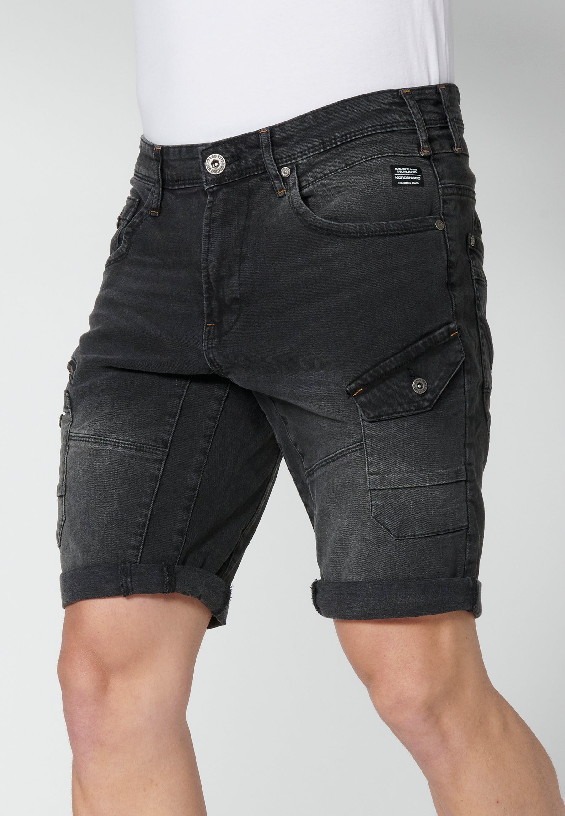 Bermuda Hombre Vaquera Stretch Black Denim – Koroshi