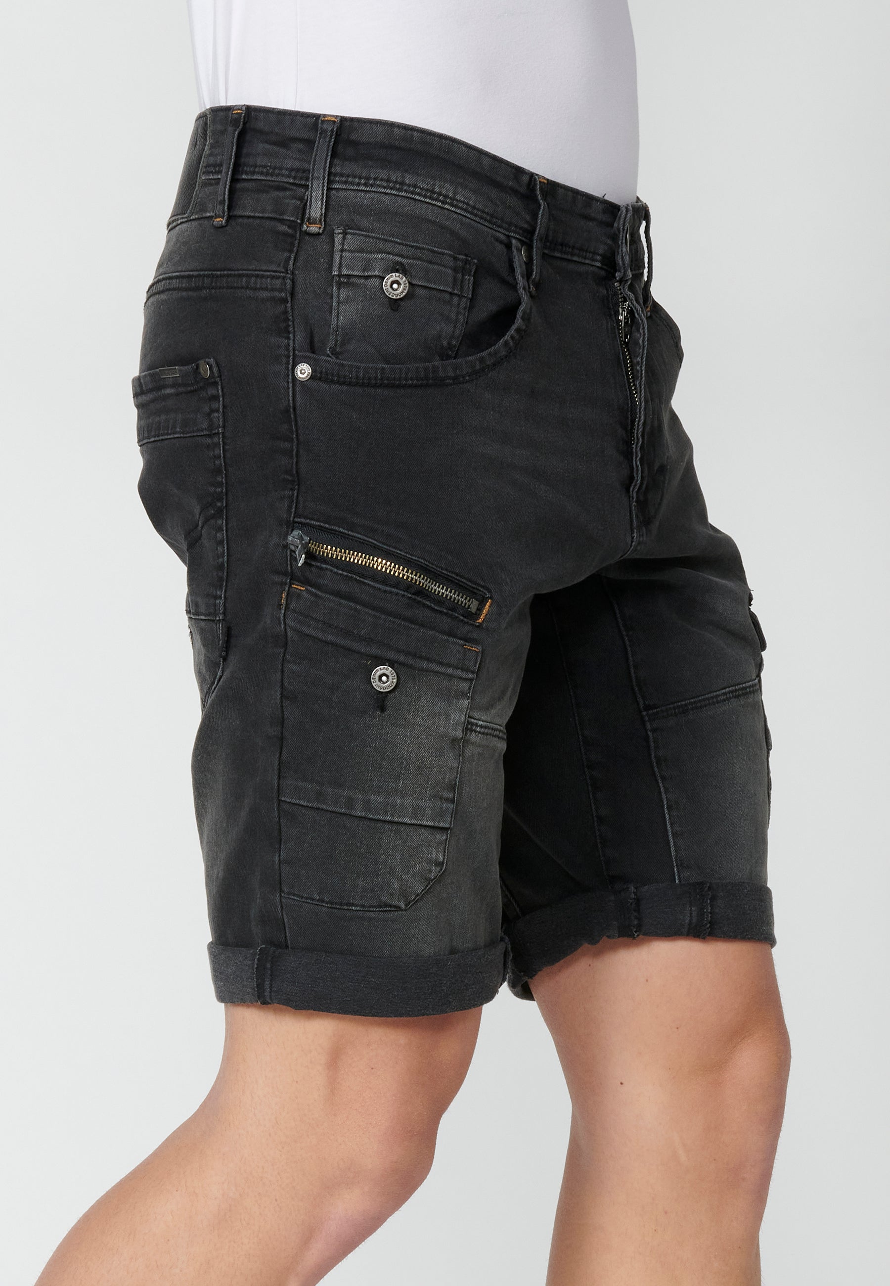 Bermuda Hombre Vaquera Stretch Black Denim – Koroshi