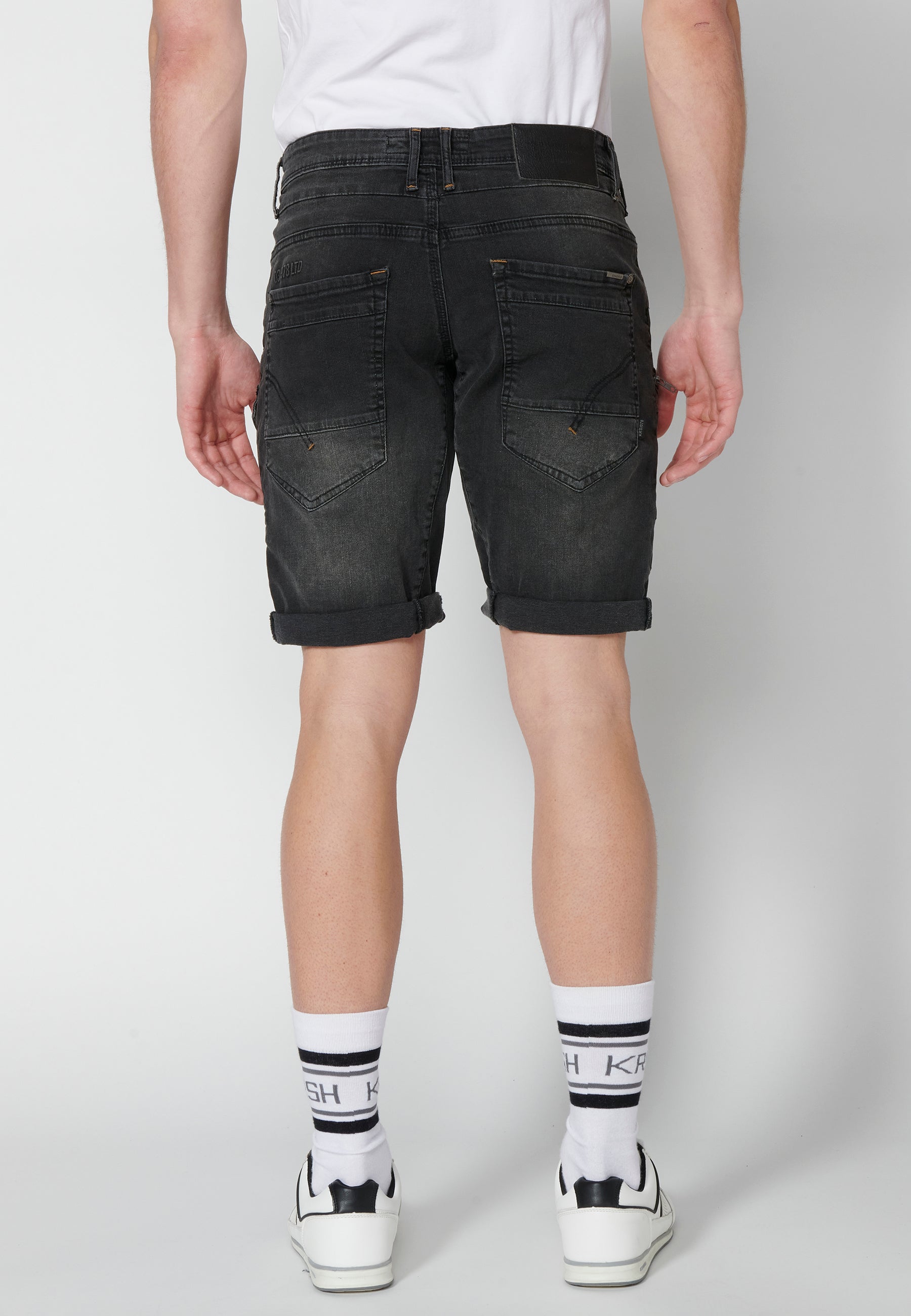Bermuda Hombre Vaquera Stretch Black Denim – Koroshi