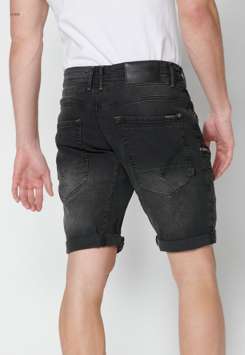 Bermuda Hombre Vaquera Stretch Black Denim – Koroshi