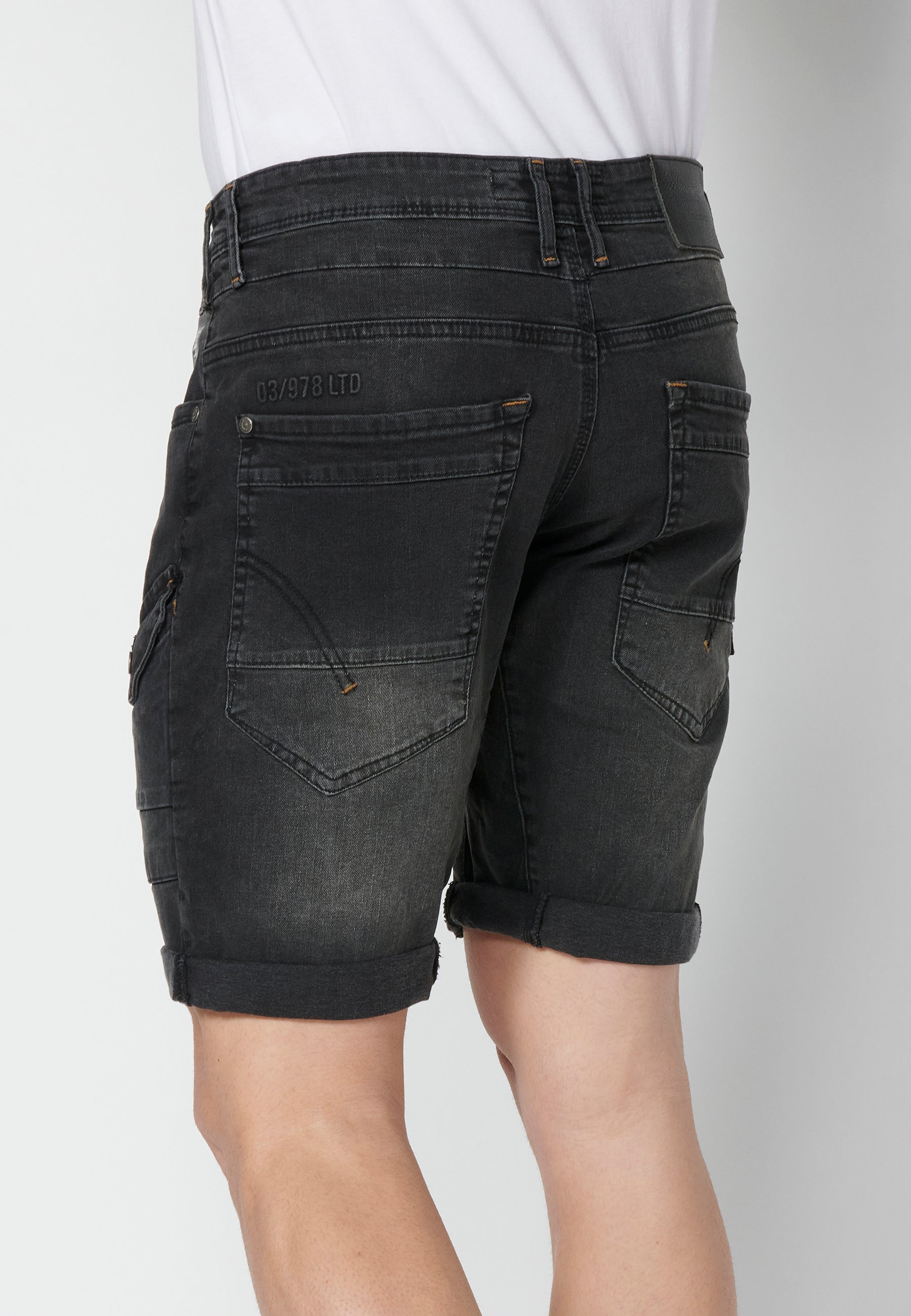 Bermuda Hombre Vaquera Stretch Black Denim – Koroshi