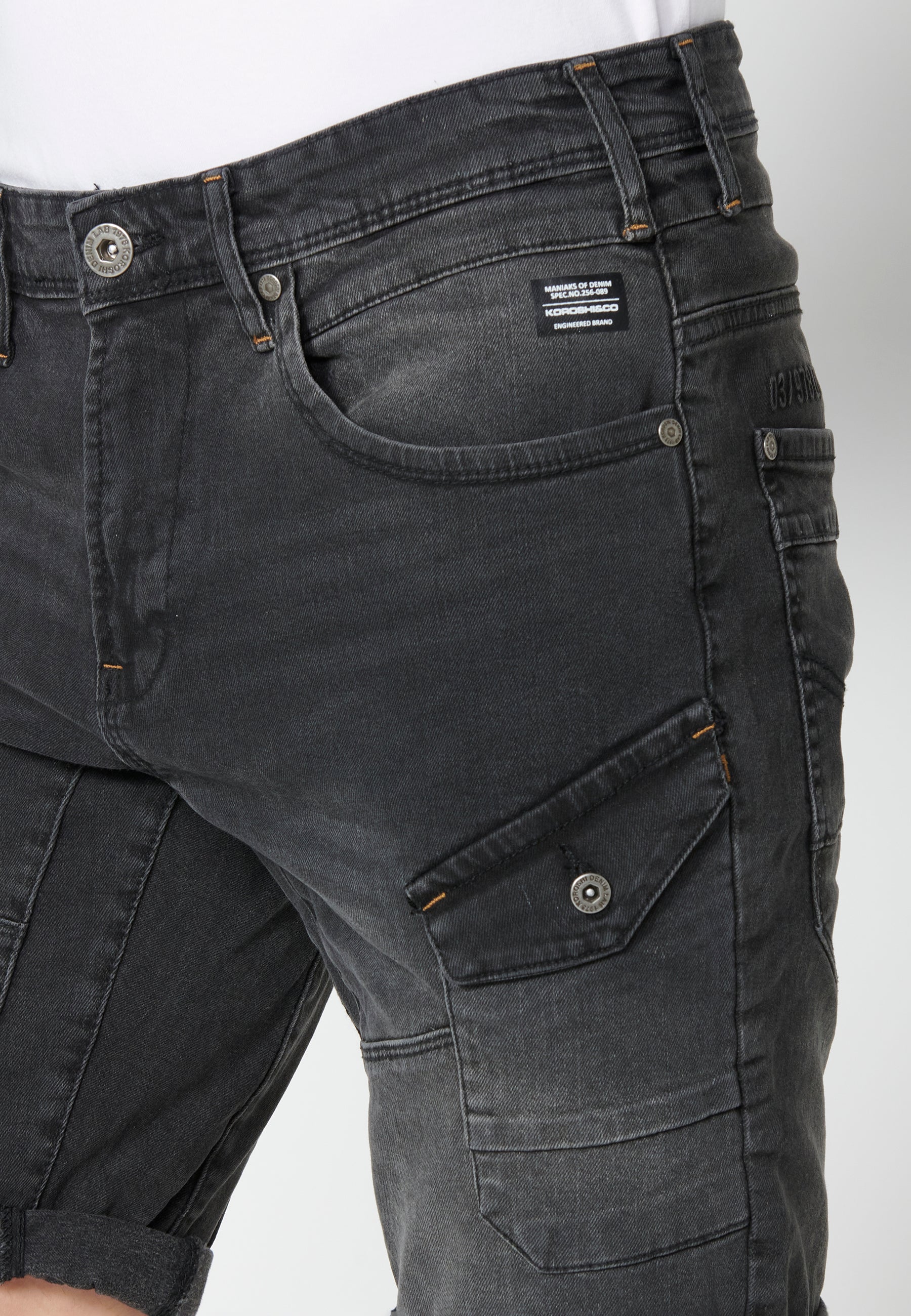 Bermuda Hombre Vaquera Stretch Black Denim – Koroshi