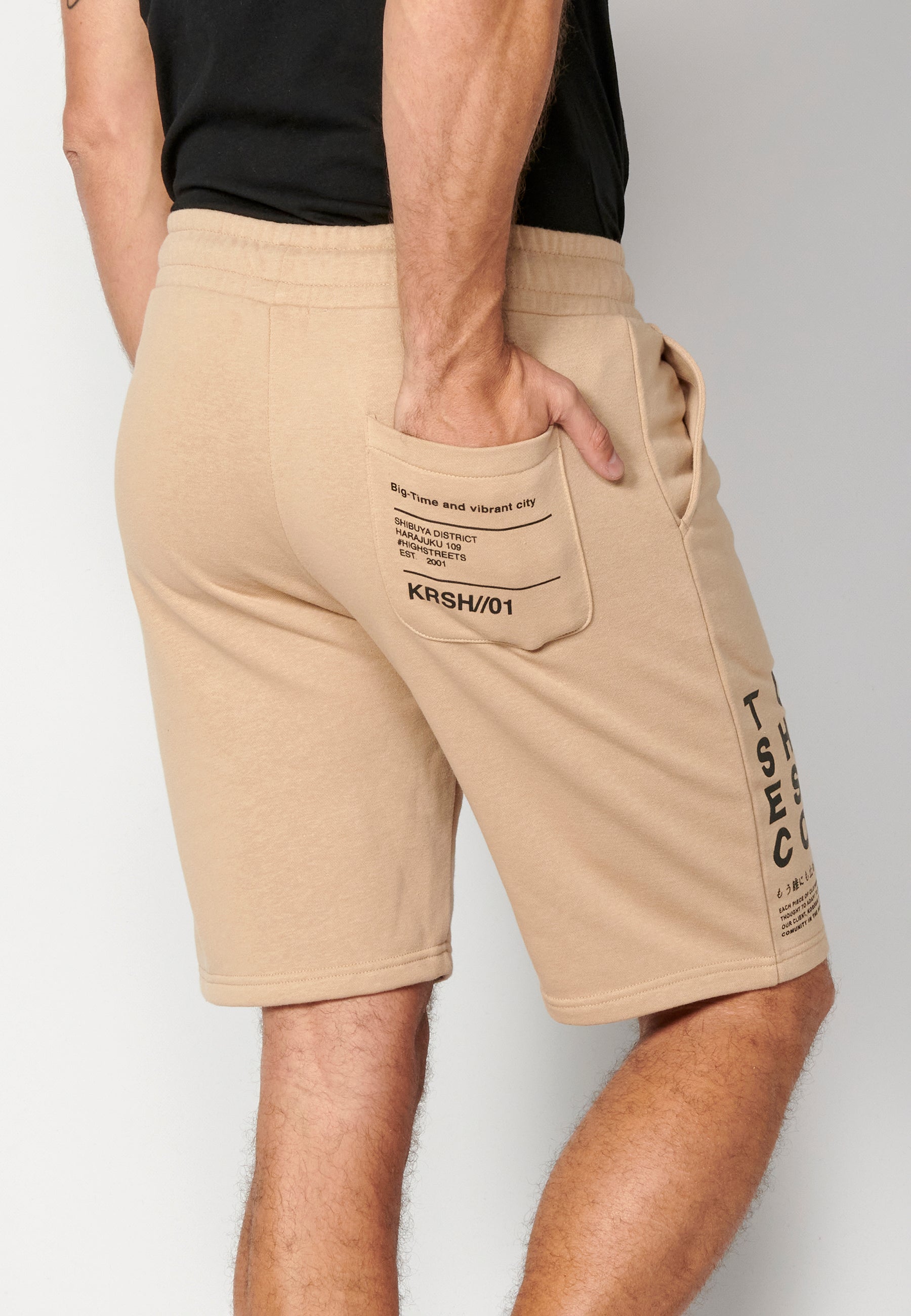 Short Hombre Jogger Cordón Estampado Lateral – Koroshi 2311PS90