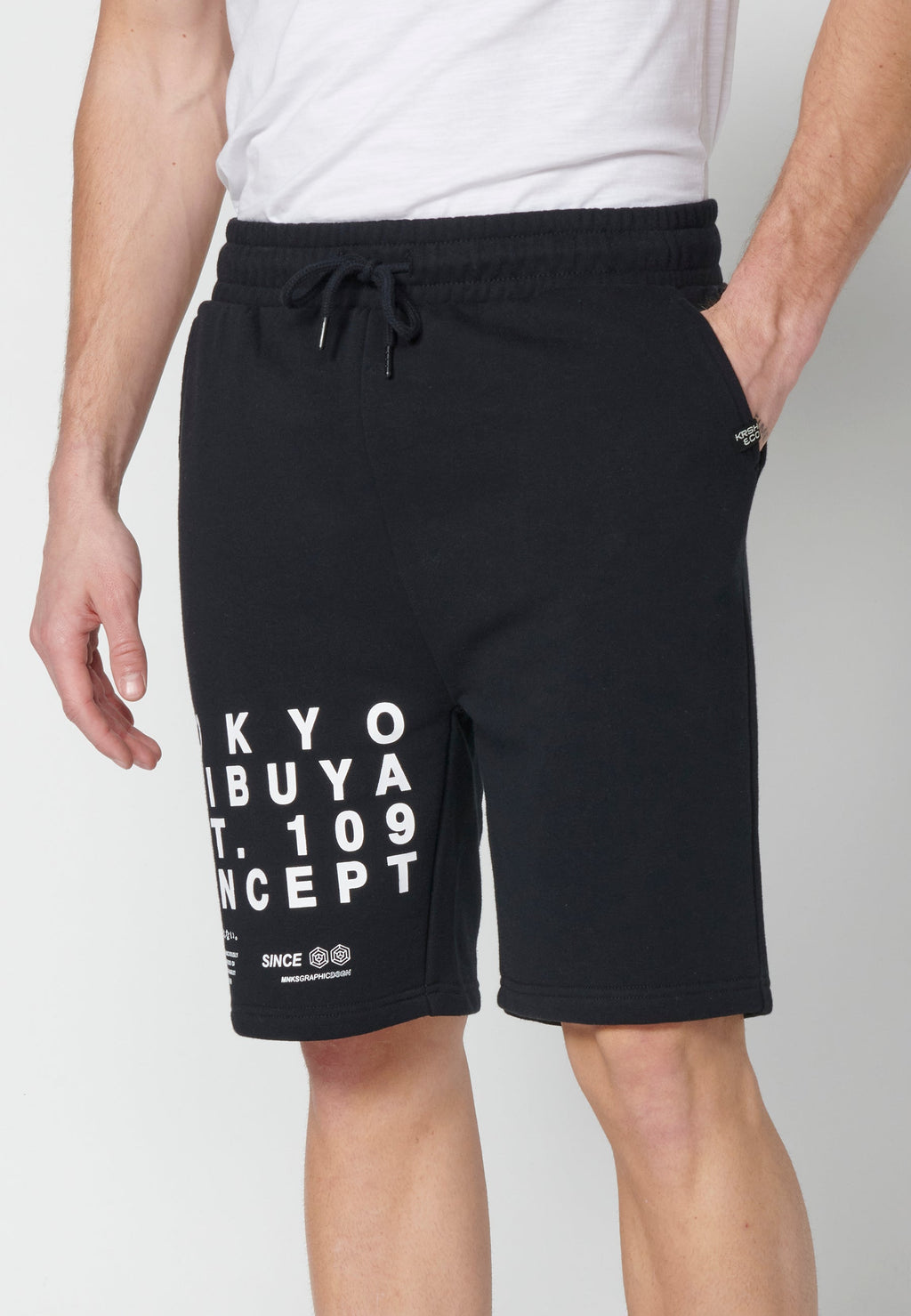 Short Hombre Jogger Cordón Estampado Lateral – Koroshi 2311PS90