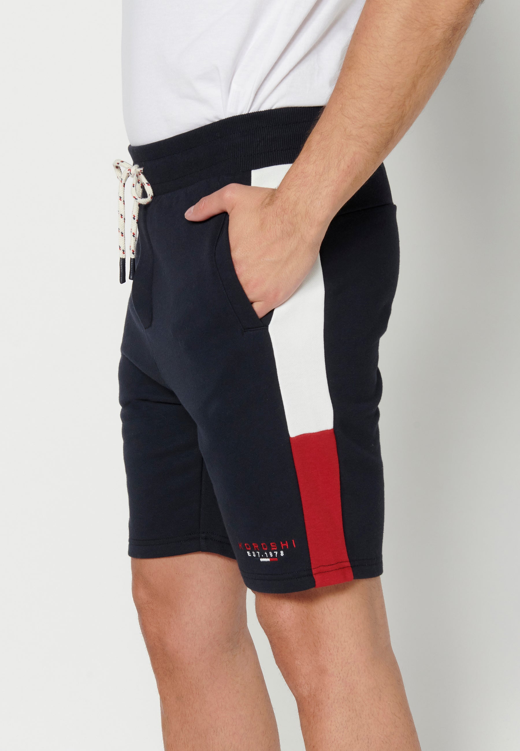 Short Hombre Jogger Felpa Cordón Navy – Koroshi 2311PS91