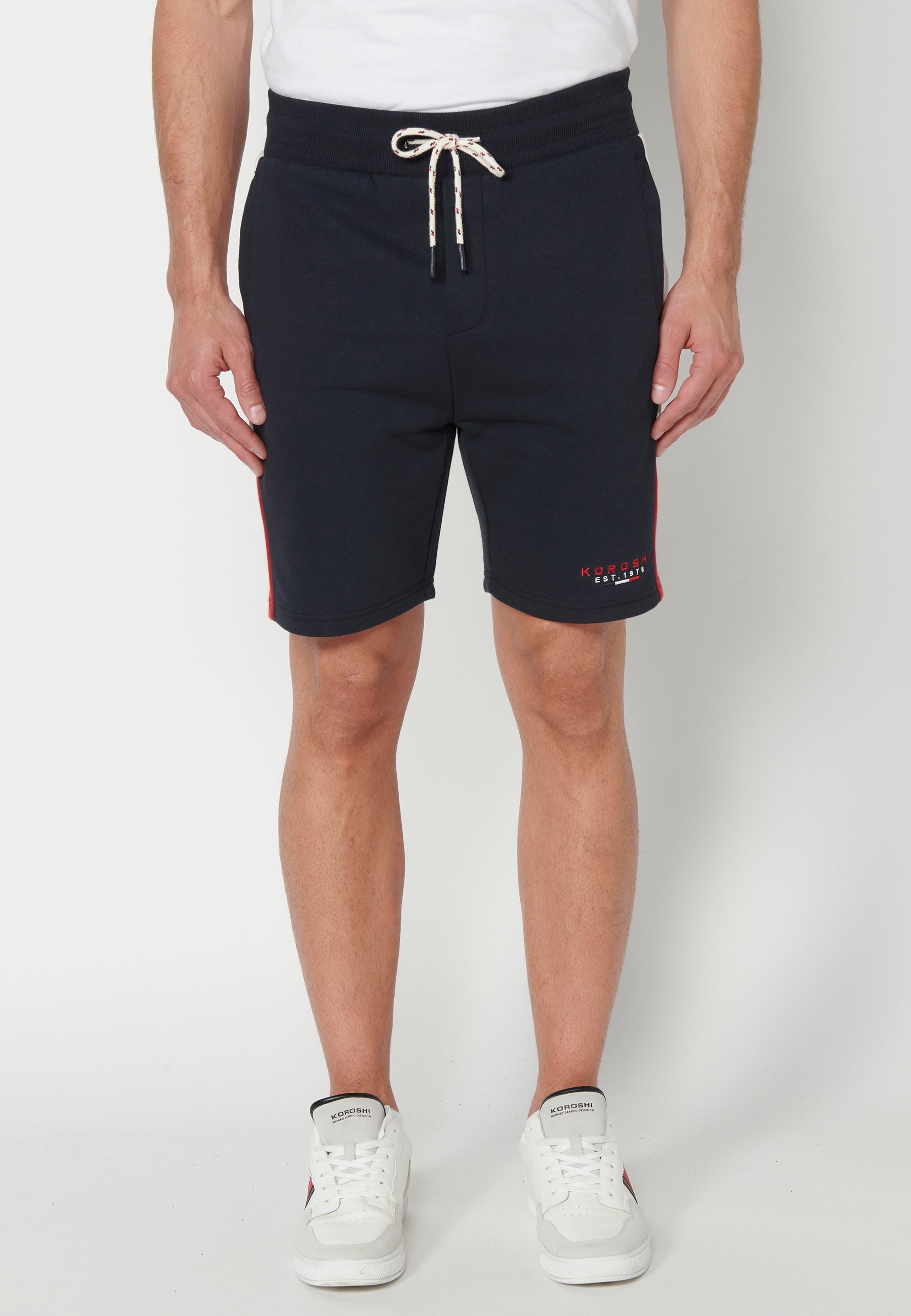 Short Hombre Jogger Felpa Cordón Navy – Koroshi 2311PS91