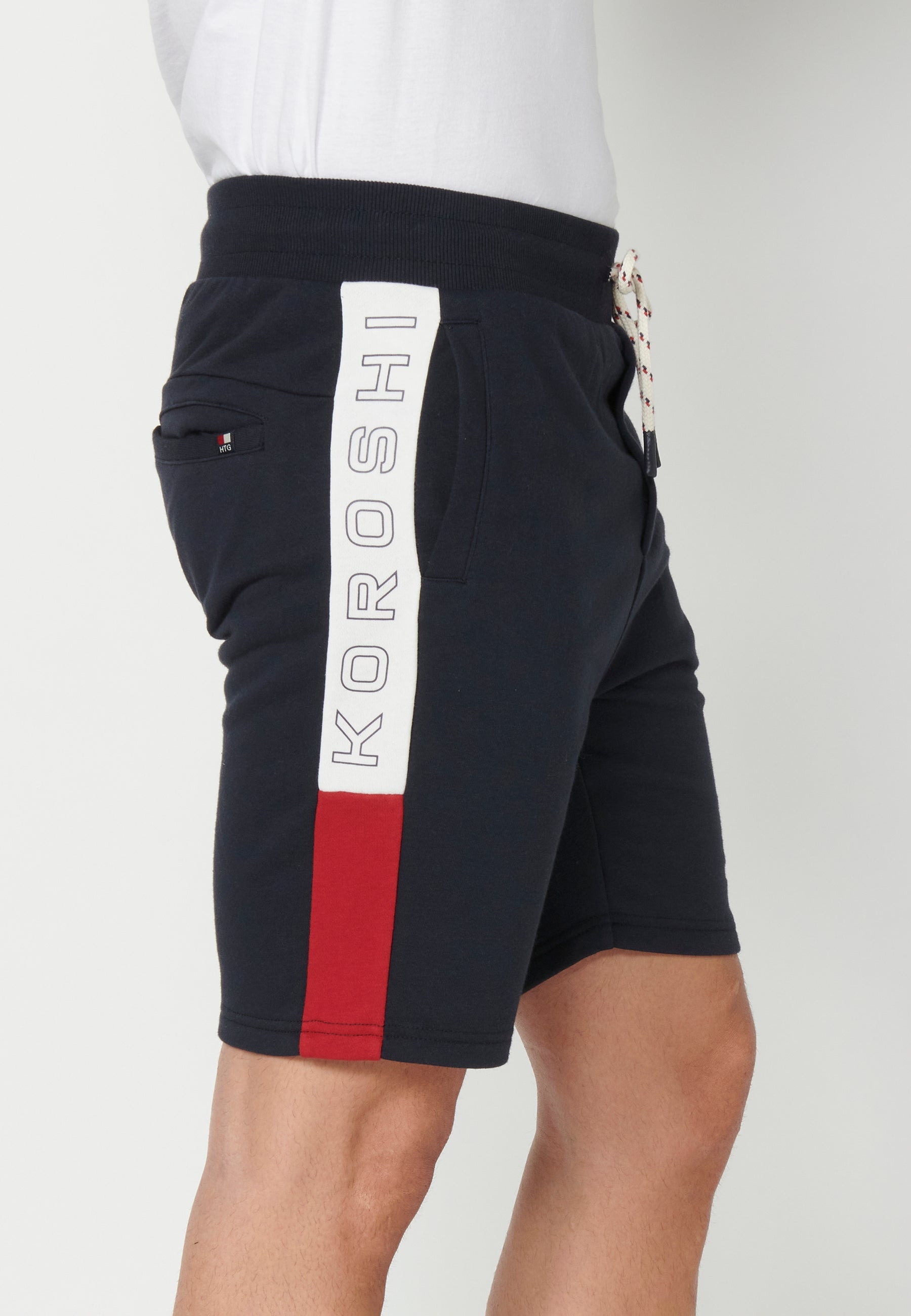 Short Hombre Jogger Felpa Cordón Navy – Koroshi 2311PS91