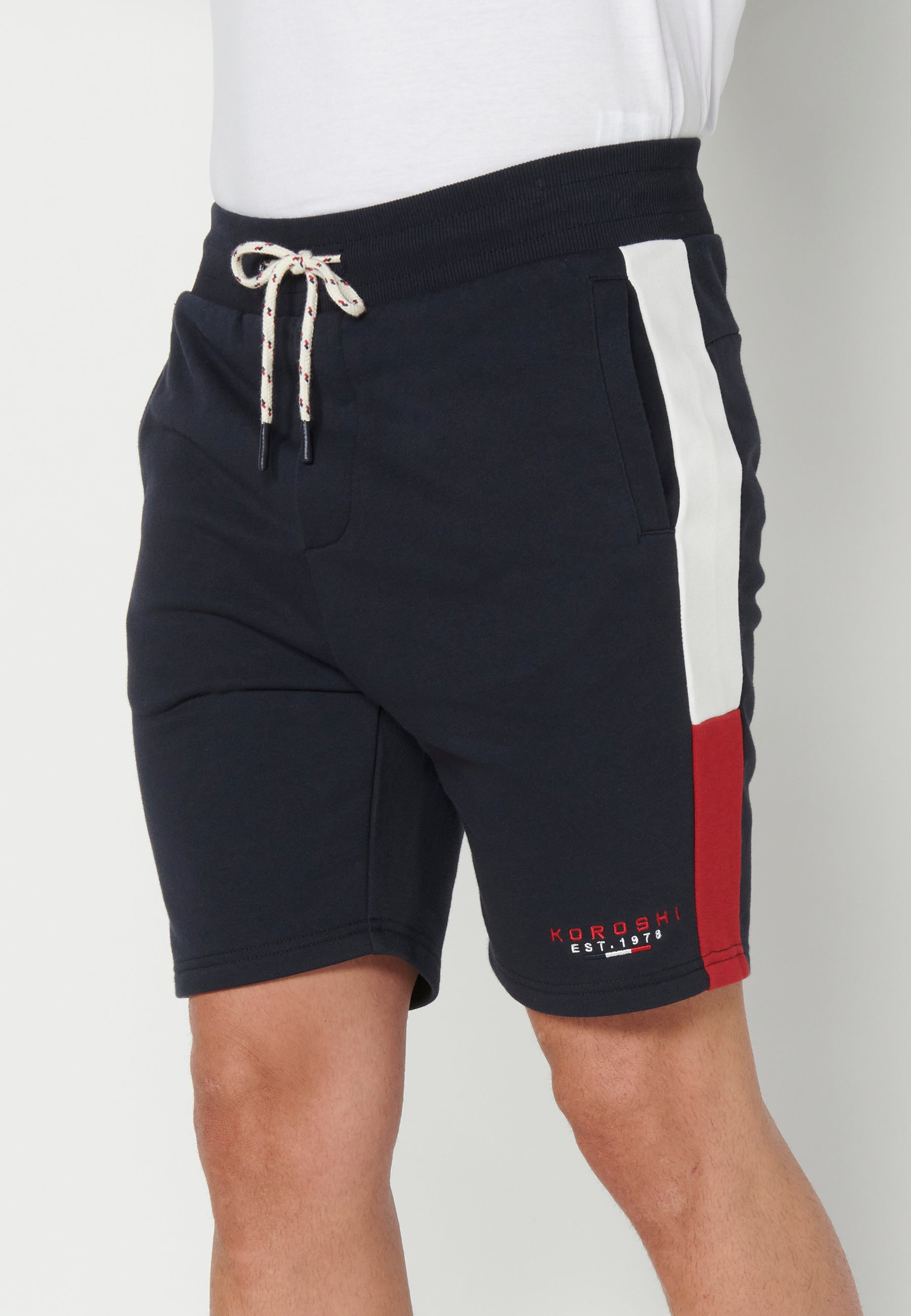Short Hombre Jogger Felpa Cordón Navy – Koroshi 2311PS91