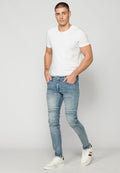 Pantalón Vaquero Biker Skinny Hombre – Koroshi Azul Claro