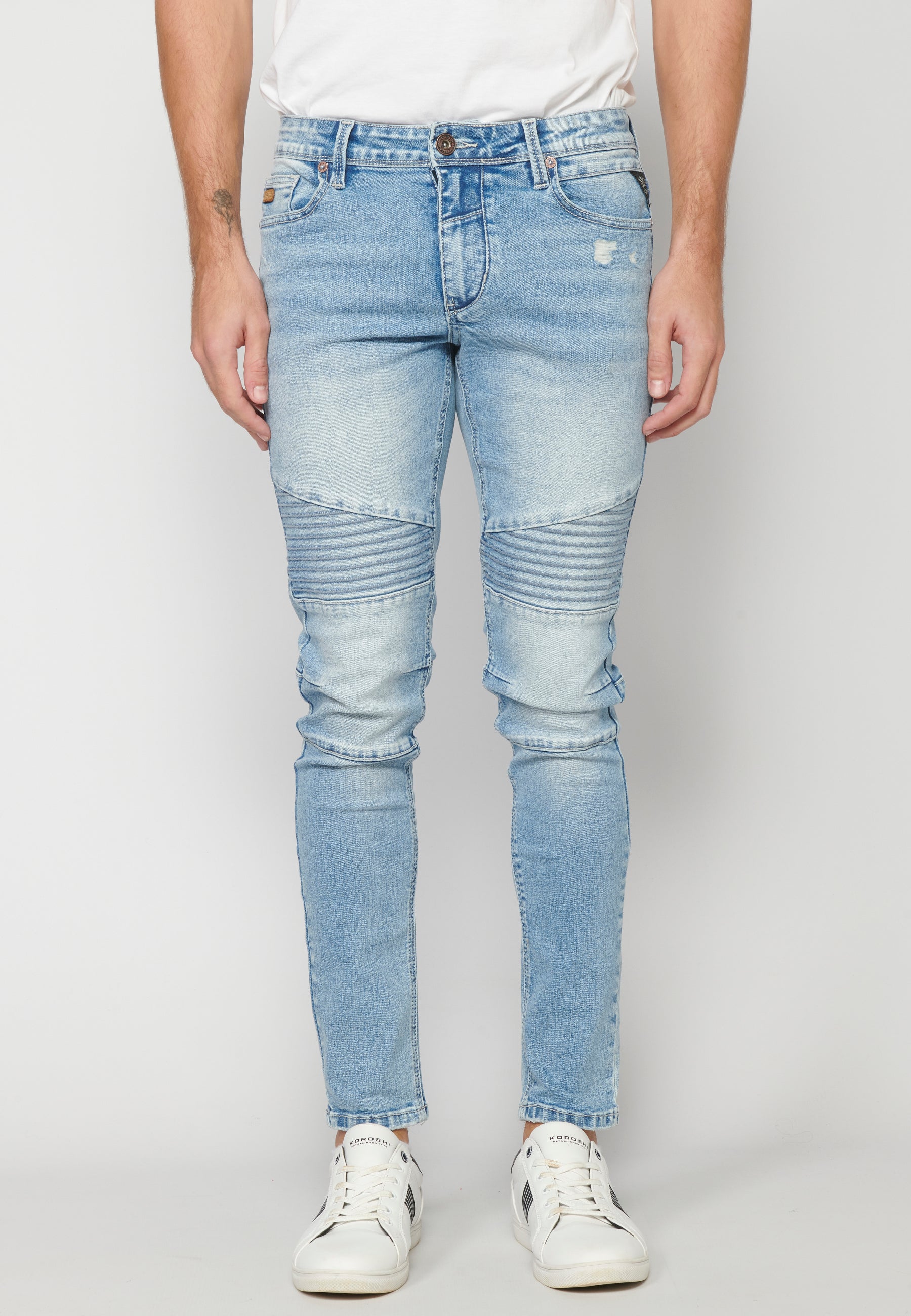 Pantalón Vaquero Skinny Hombre – Koroshi Azul Claro