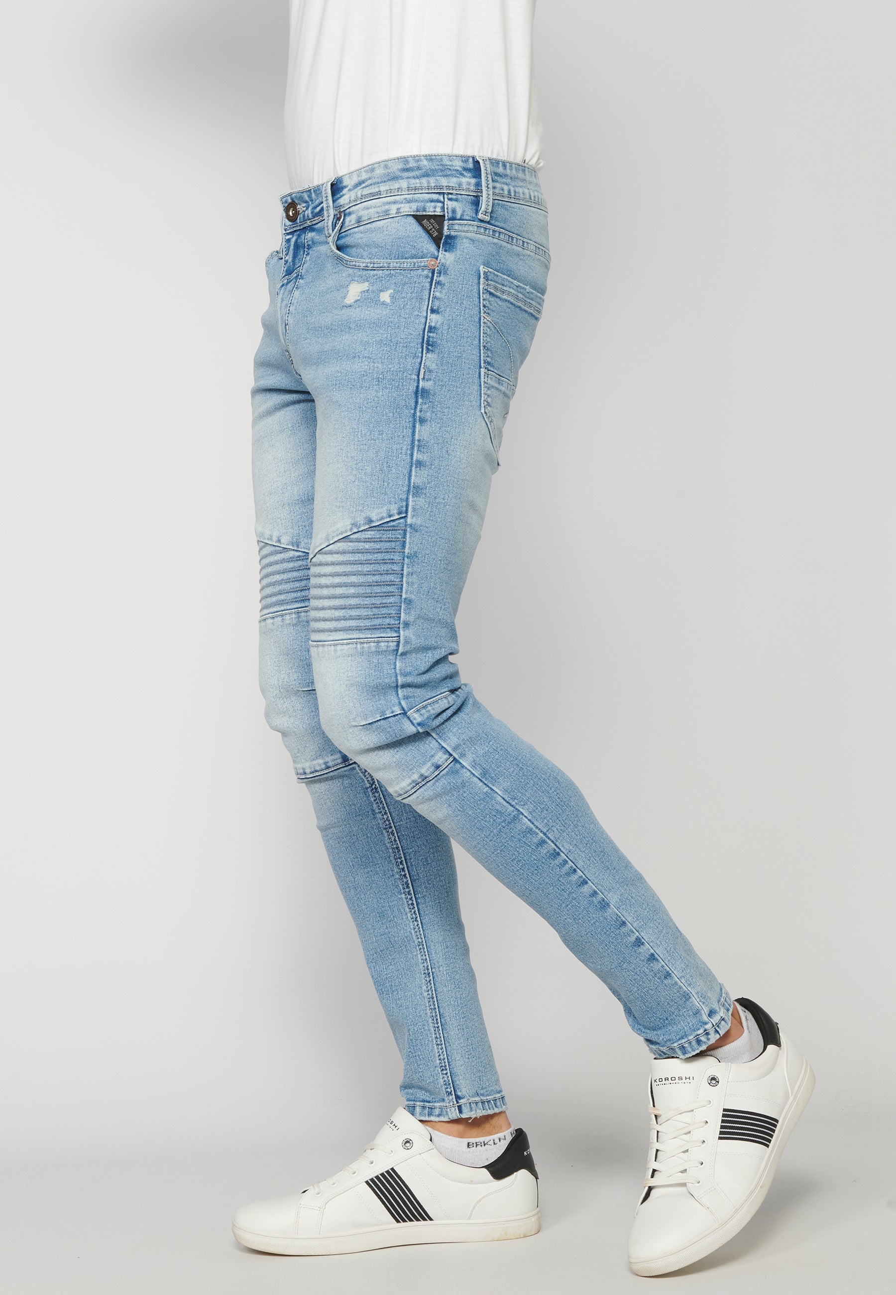 Pantalón Vaquero Skinny Hombre – Koroshi Azul Claro
