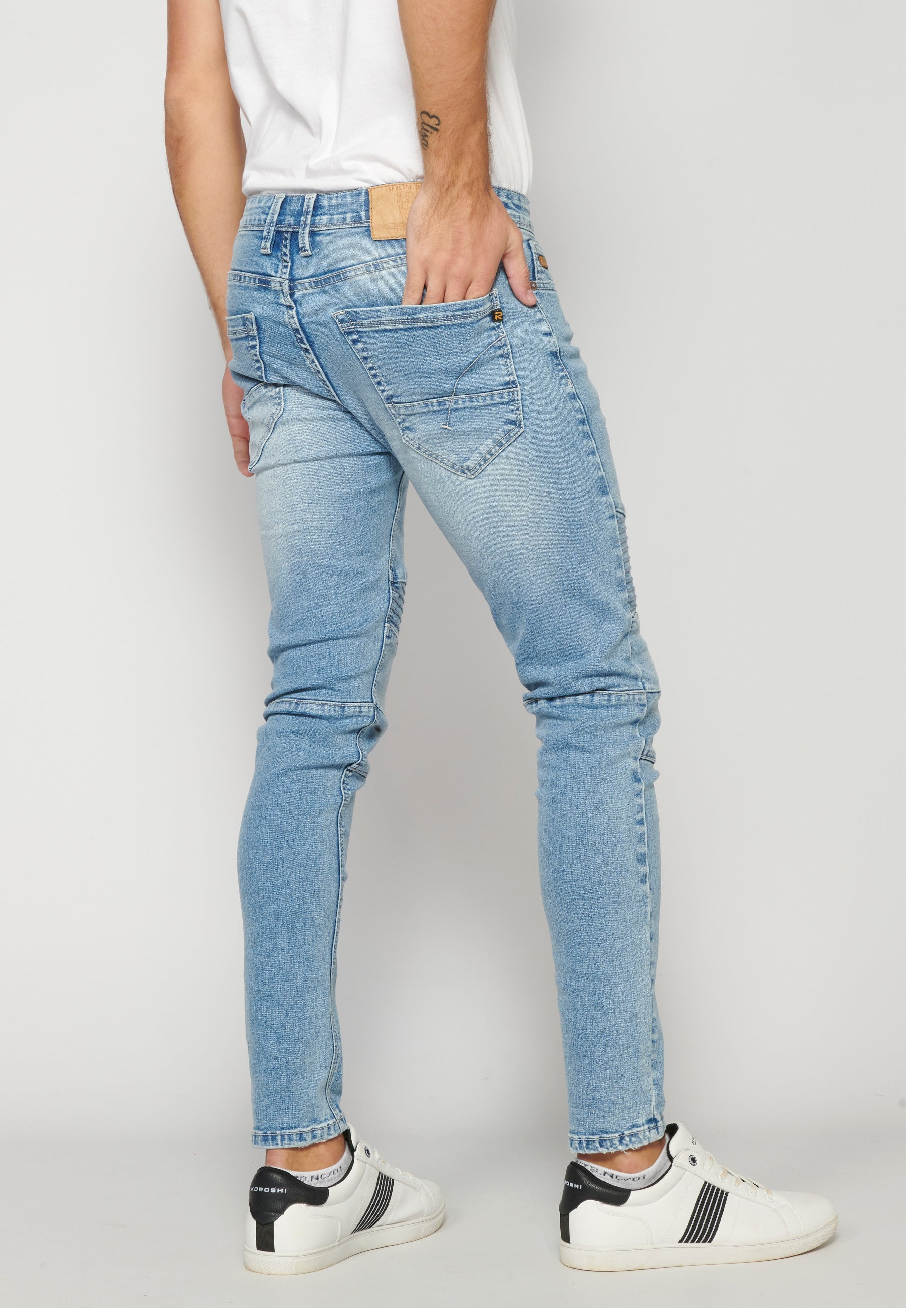Pantalón Vaquero Skinny Hombre – Koroshi Azul Claro