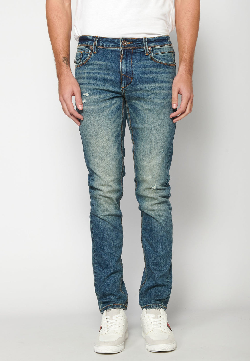 Pantalón Vaquero Slim Fit Cinco Bolsillos Hombre – Koroshi Azul Medio