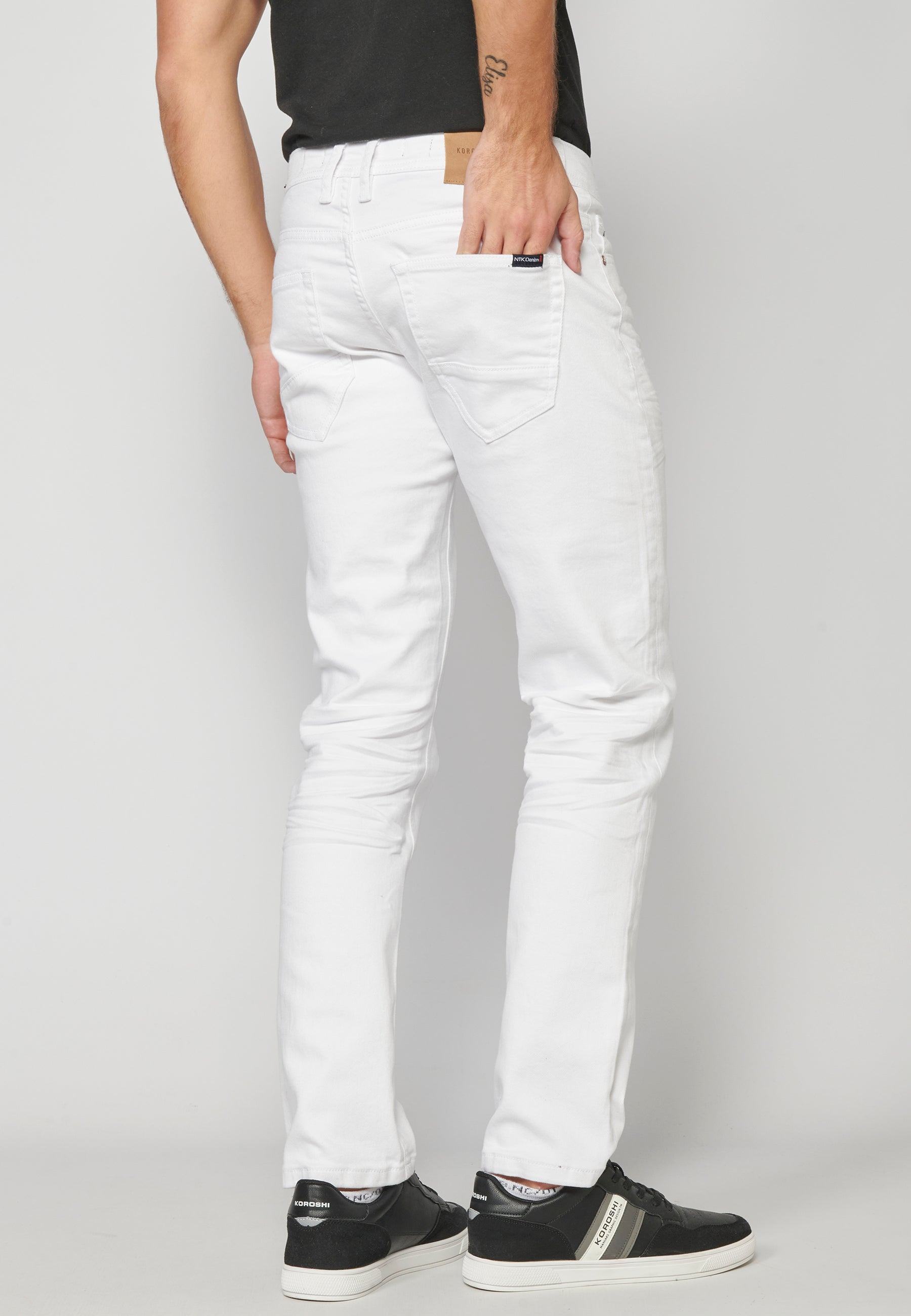 Pantalón Chino Denim Straight Hombre – Koroshi Blanco