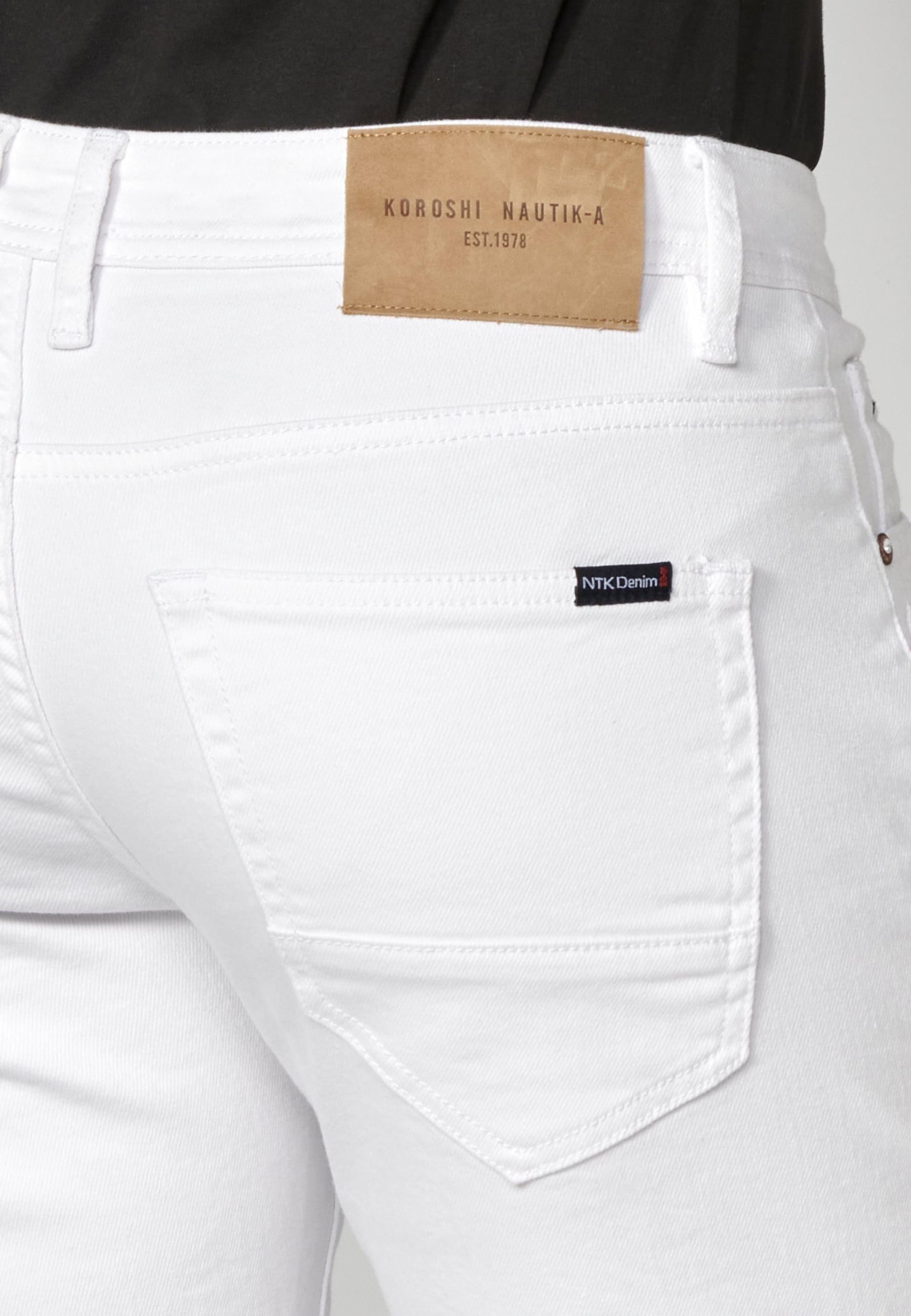 Pantalón Chino Denim Straight Hombre – Koroshi Blanco