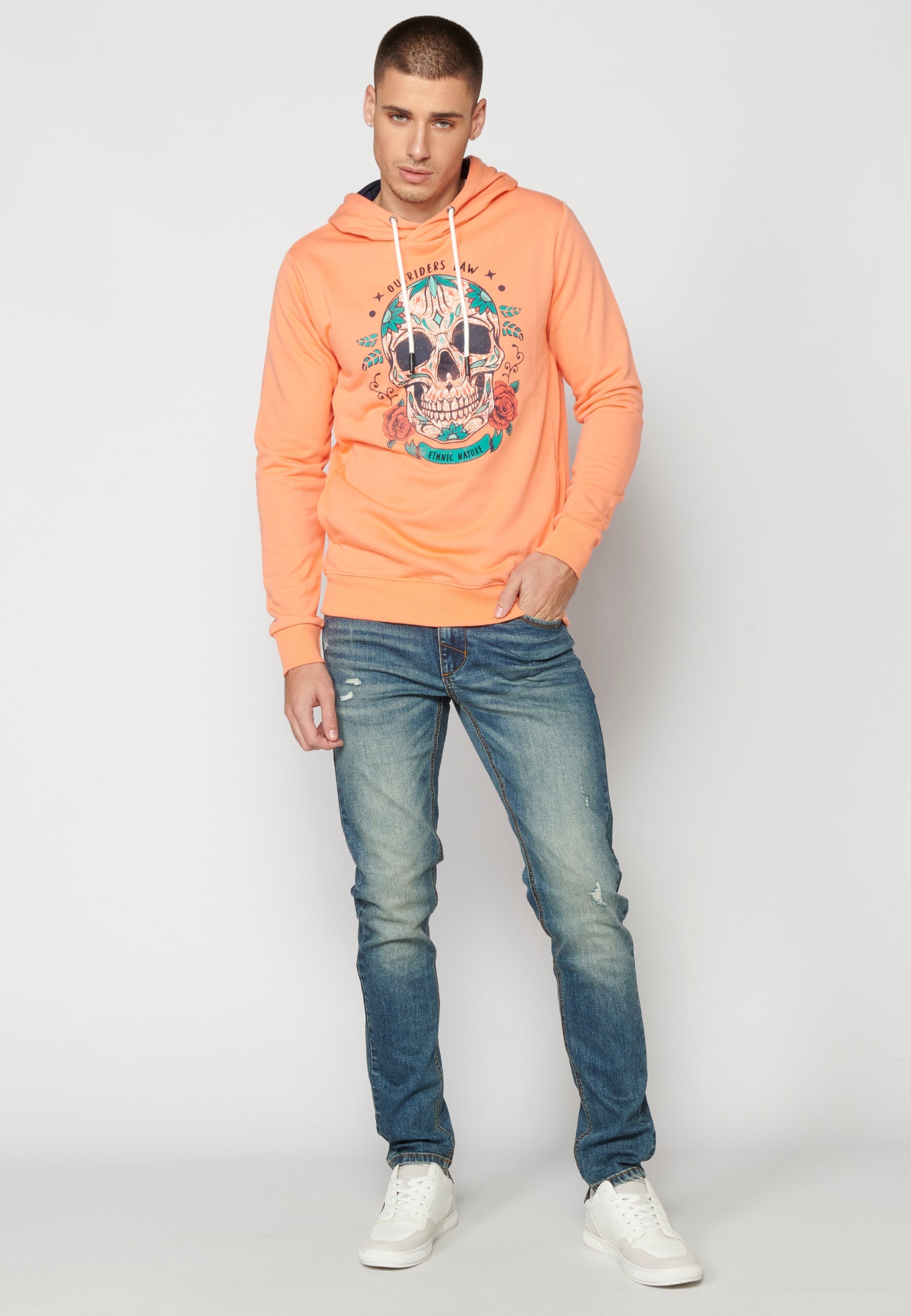 Sudadera Hombre Capucha Estampada – Koroshi 2311SU17