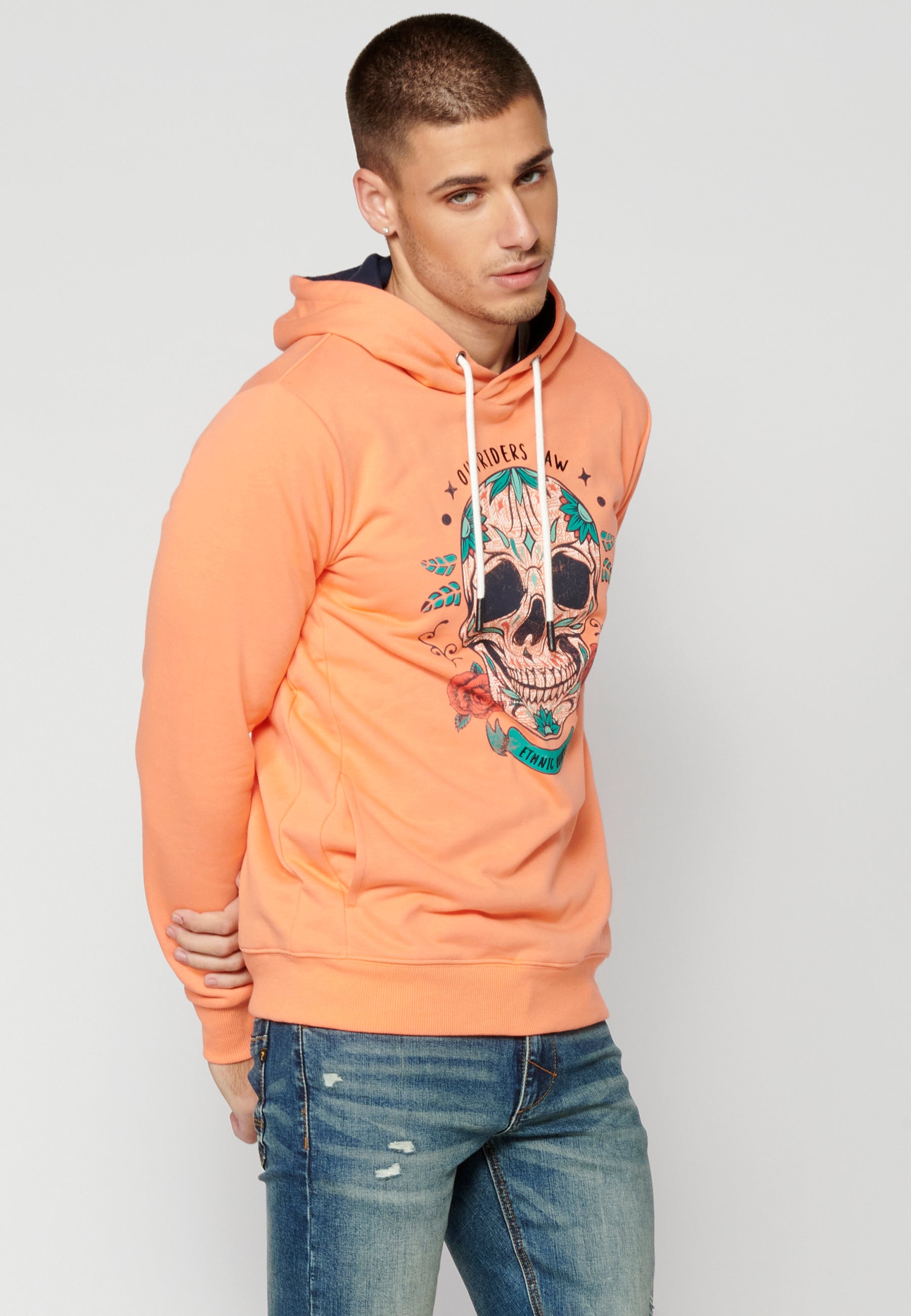 Sudadera Hombre Capucha Estampada – Koroshi 2311SU17
