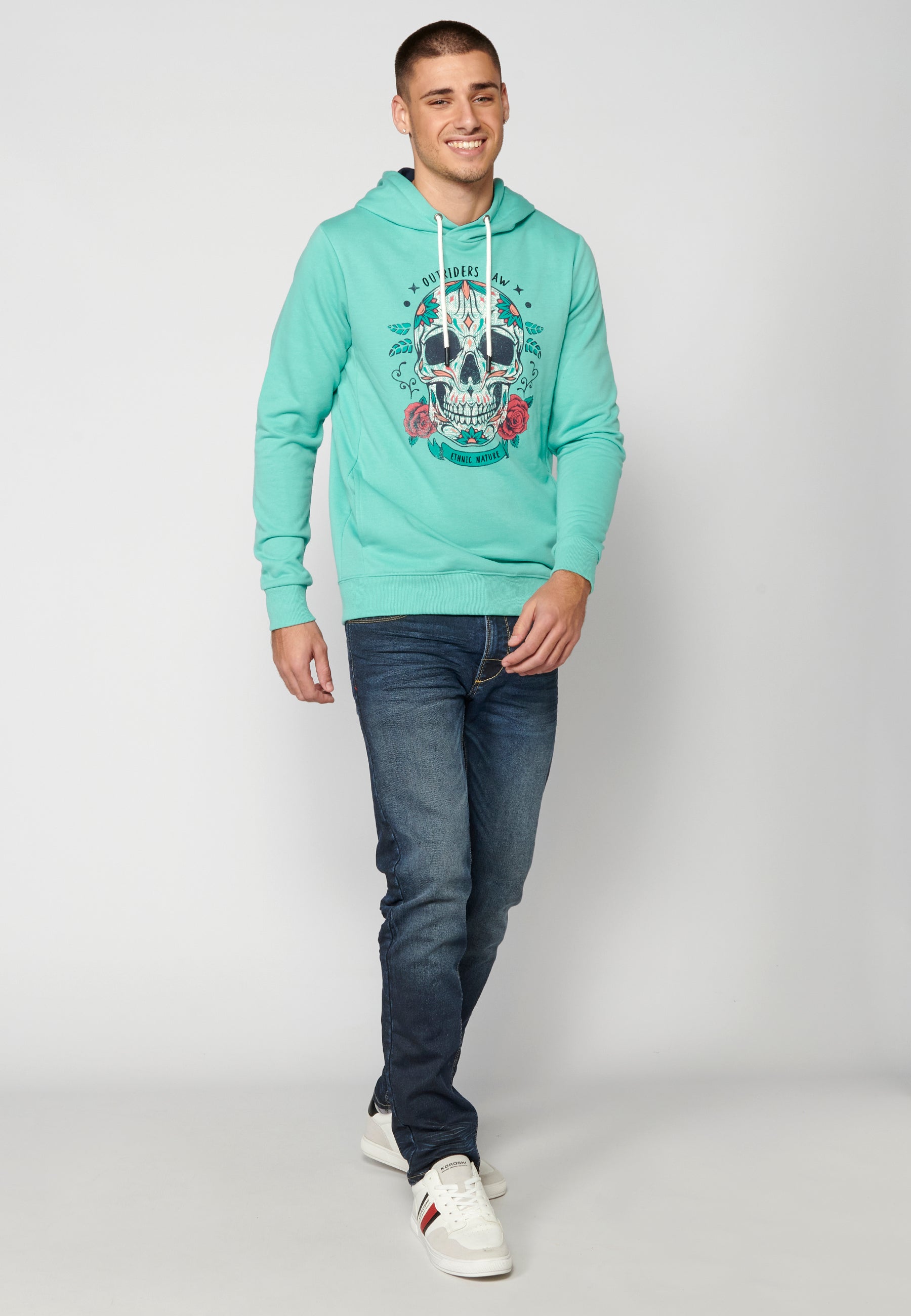 Sudadera Hombre Capucha Estampada – Koroshi 2311SU17