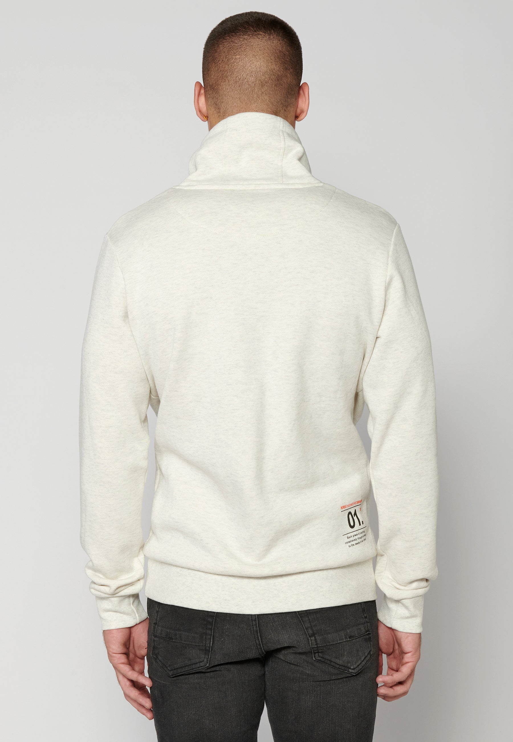 Sudadera Hombre Cuello Alto Estampada – Koroshi Crudo