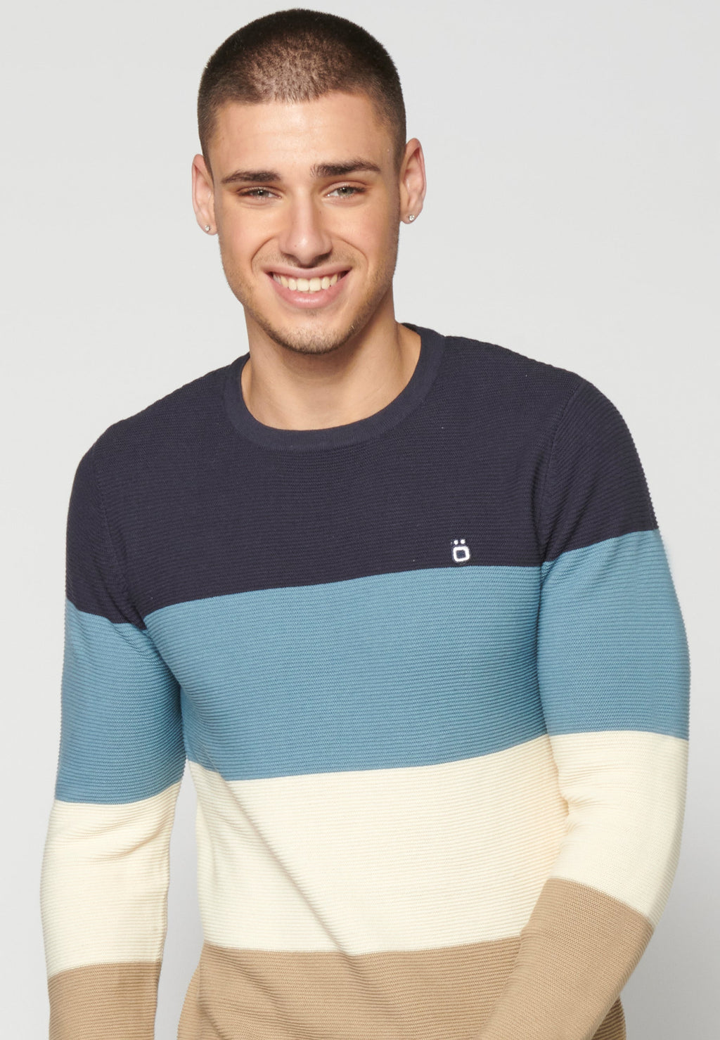Jersey Punto Hombre Cuello Redondo a Rayas – Koroshi 2311TR01