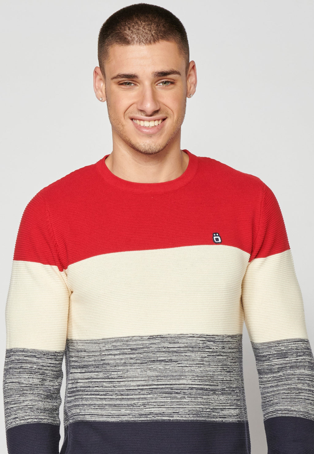 Jersey Punto Hombre Cuello Redondo a Rayas – Koroshi 2311TR01