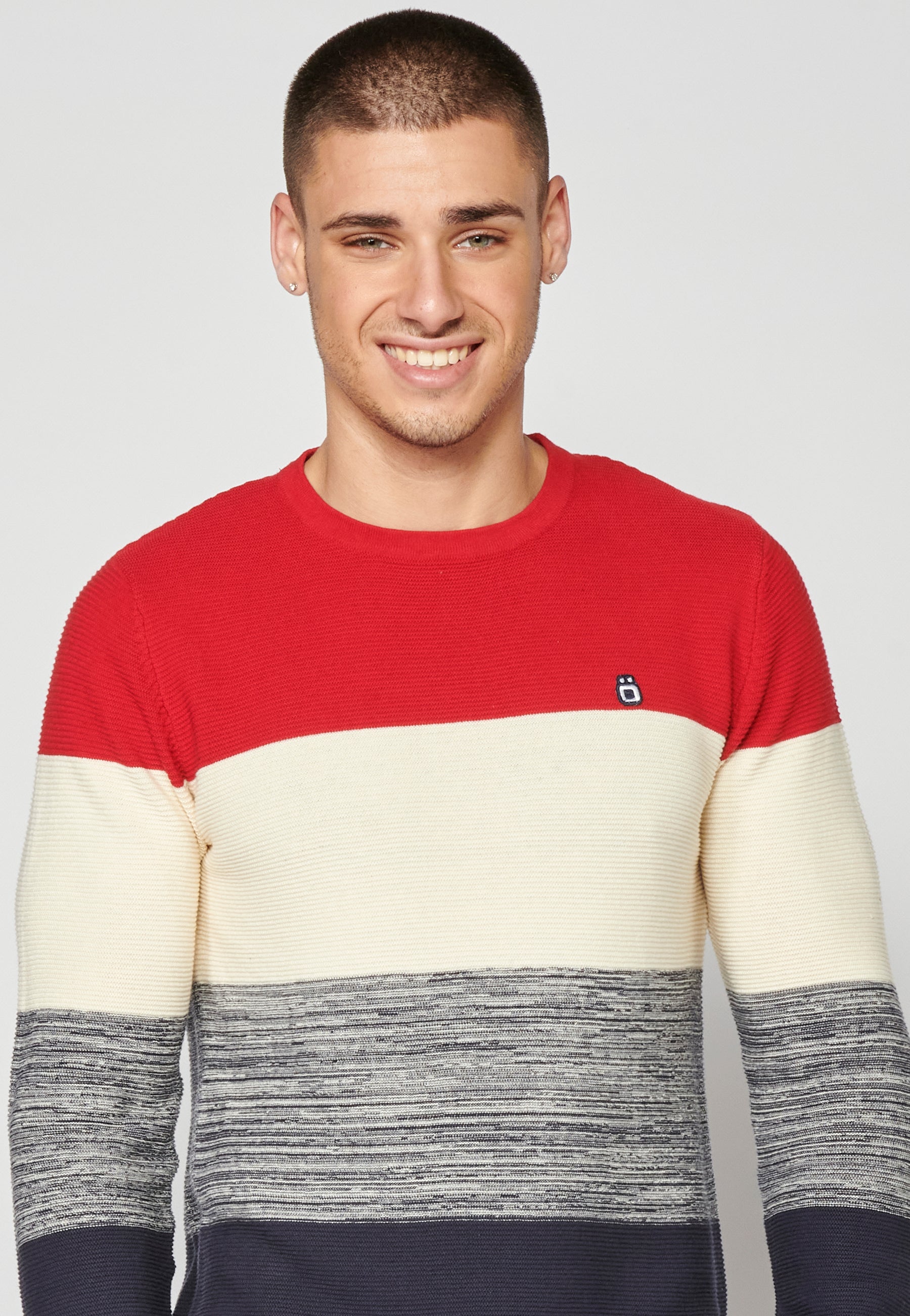 Jersey Punto Hombre Cuello Redondo a Rayas – Koroshi 2311TR01