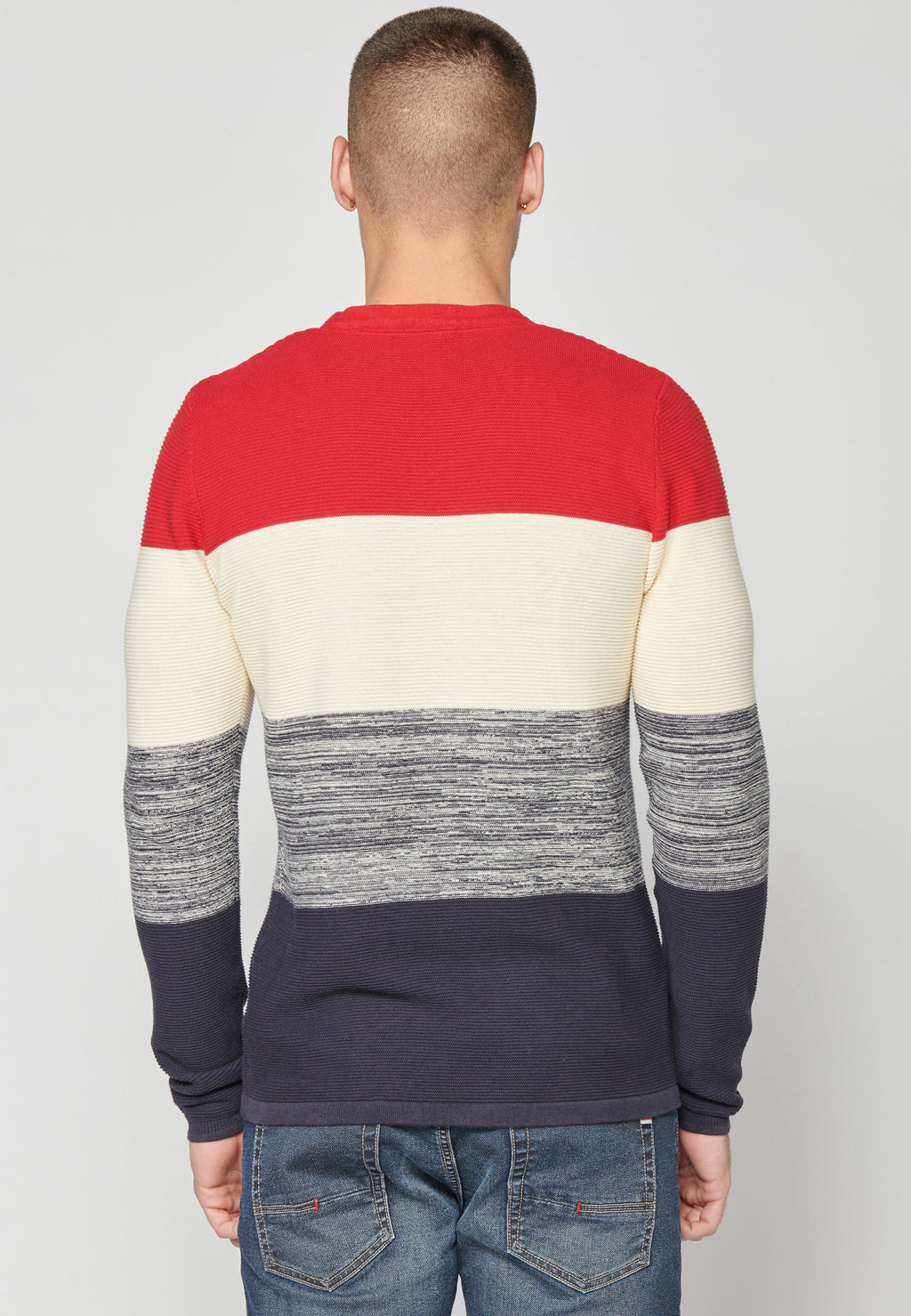 Jersey Punto Hombre Cuello Redondo a Rayas – Koroshi 2311TR01